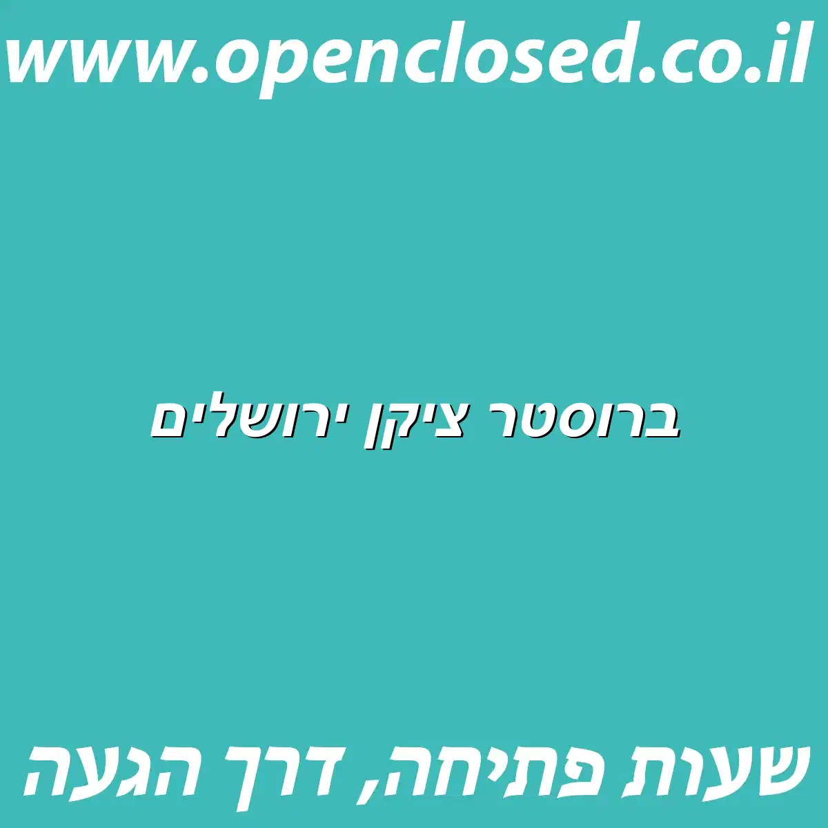 ברוסטר ציקן ירושלים