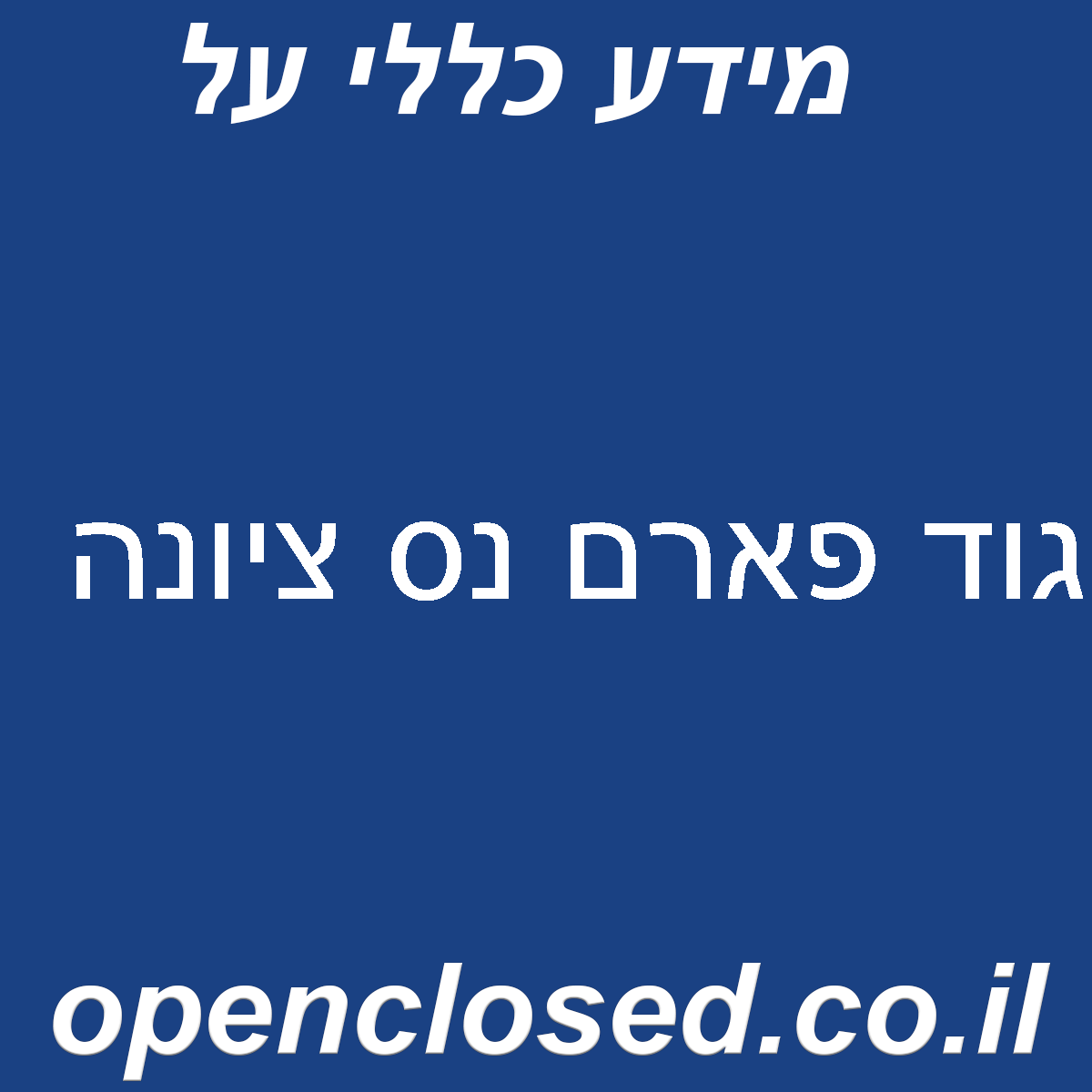 גוד פארם נס ציונה