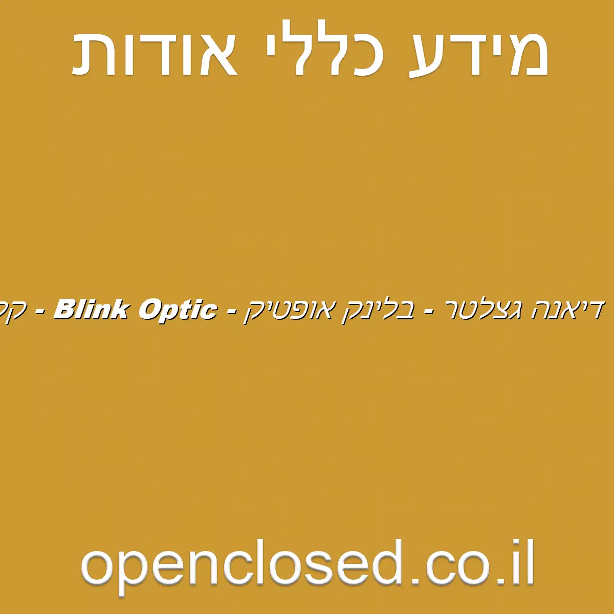 דיאנה גצלטר – בלינק אופטיק – Blink Optic – קליניקה