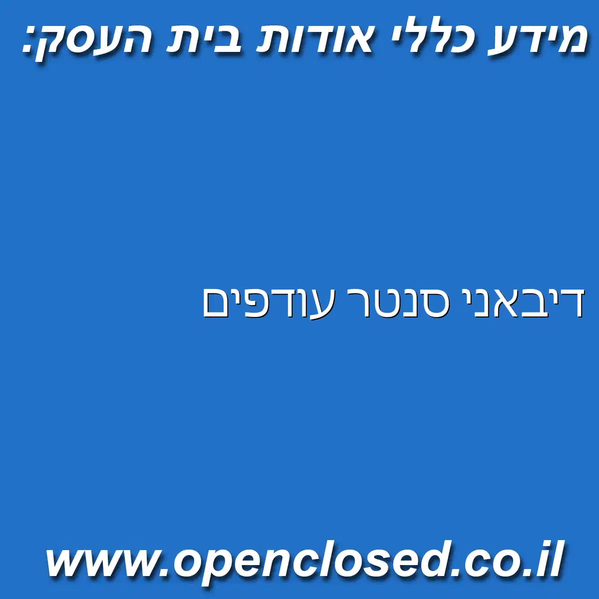 דיבאני סנטר עודפים