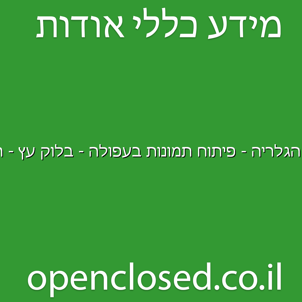 הגלריה – פיתוח תמונות בעפולה – בלוק עץ – תמונות לסלון