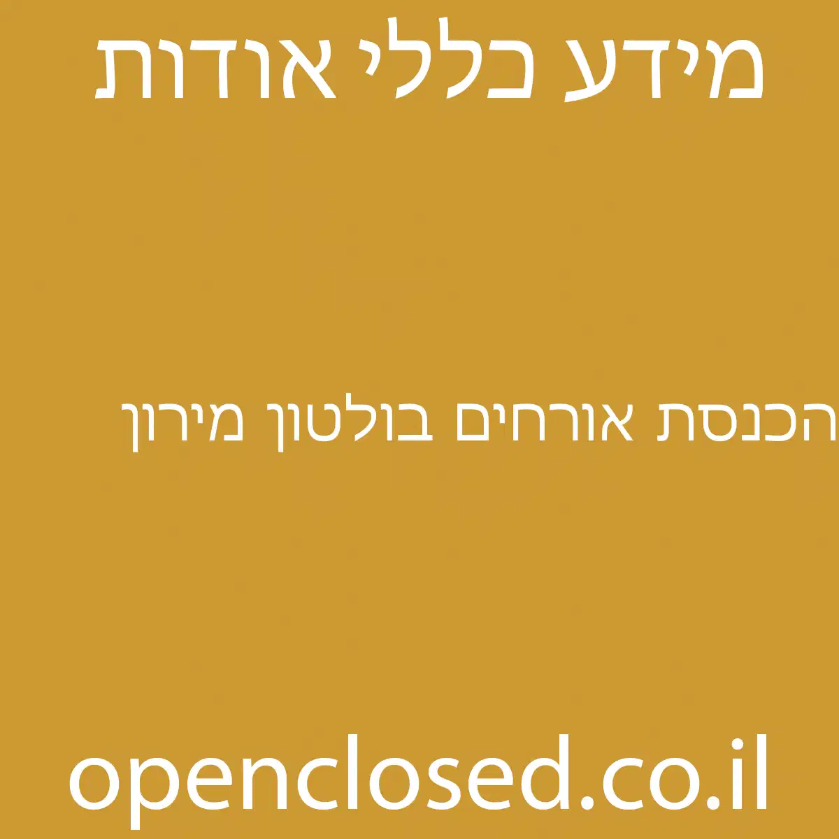 הכנסת אורחים בולטון מירון