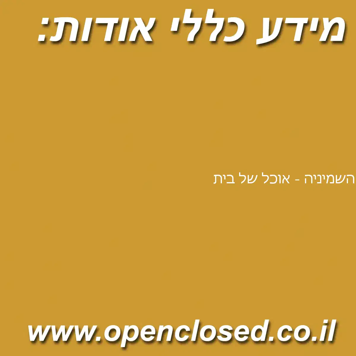 השמיניה – אוכל של בית