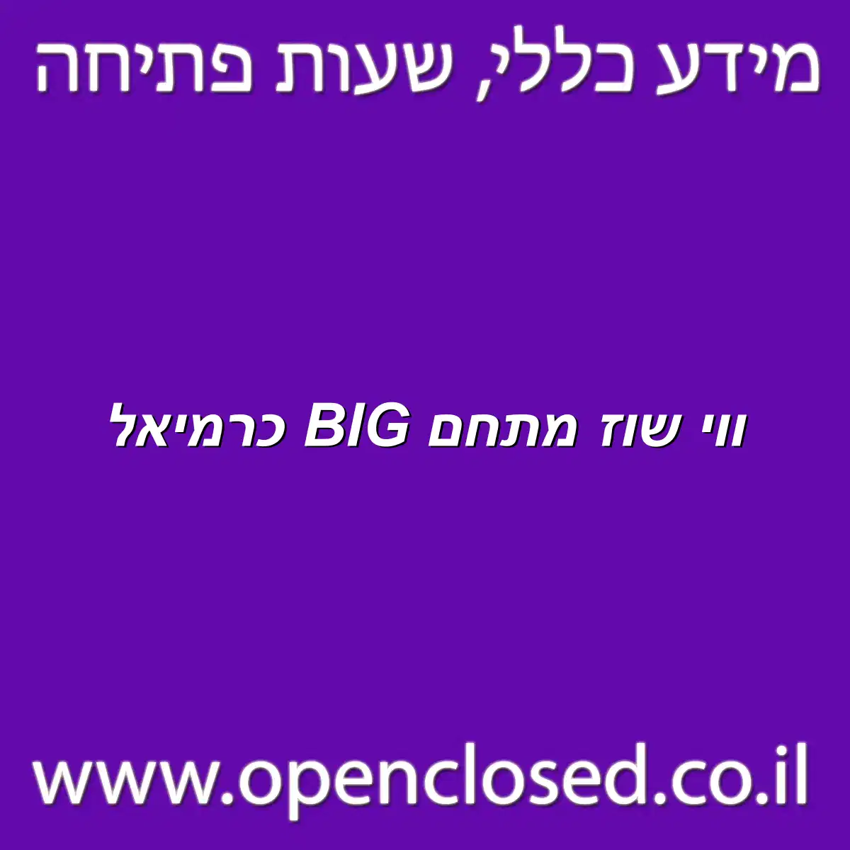 ווי שוז מתחם BIG כרמיאל