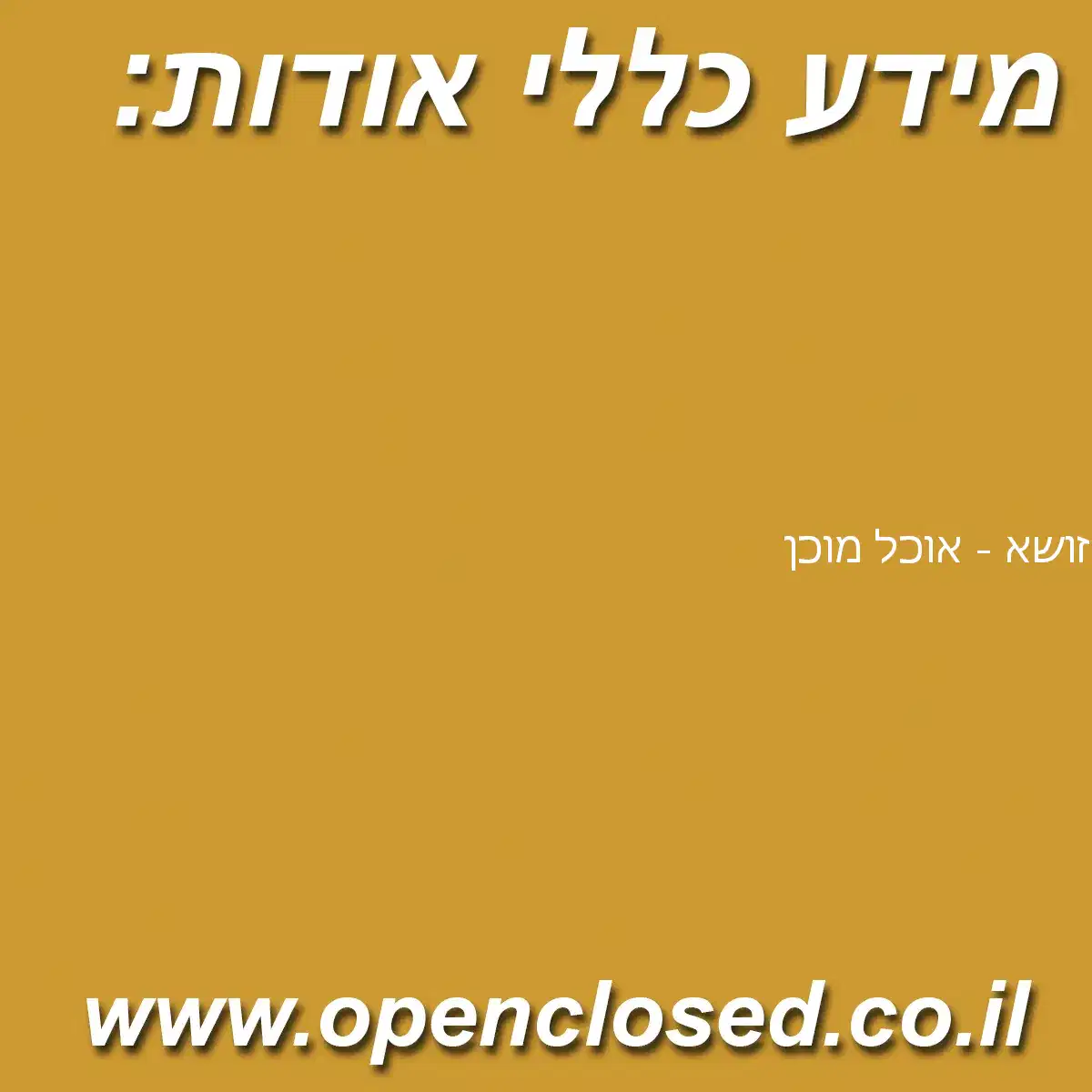 זושא – אוכל מוכן