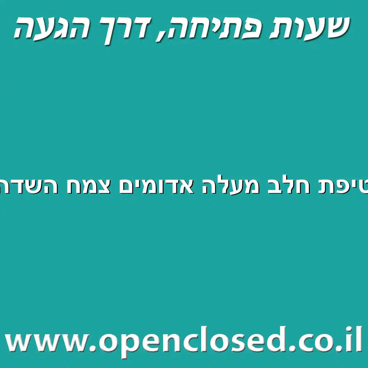 טיפת חלב מעלה אדומים צמח השדה