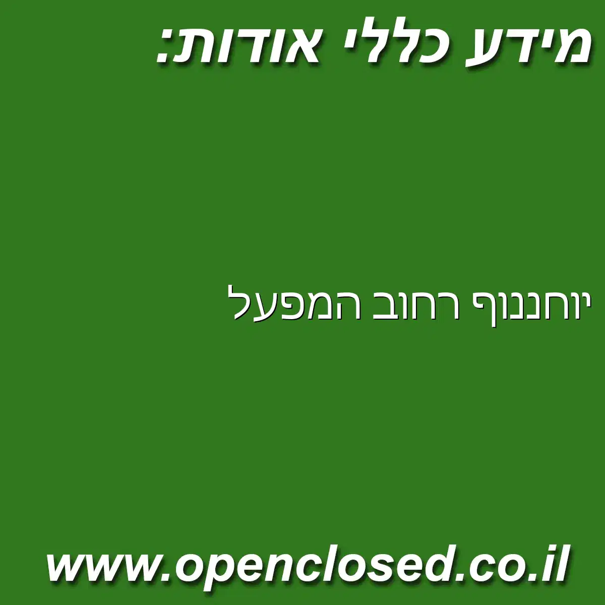 יוחננוף רחוב המפעל