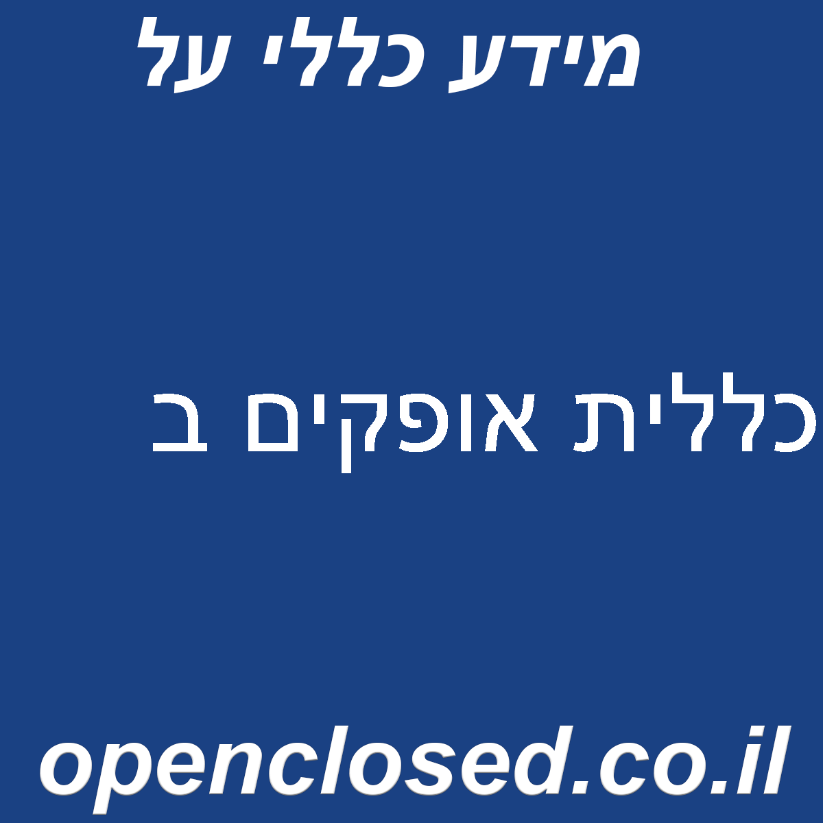 כללית אופקים ב