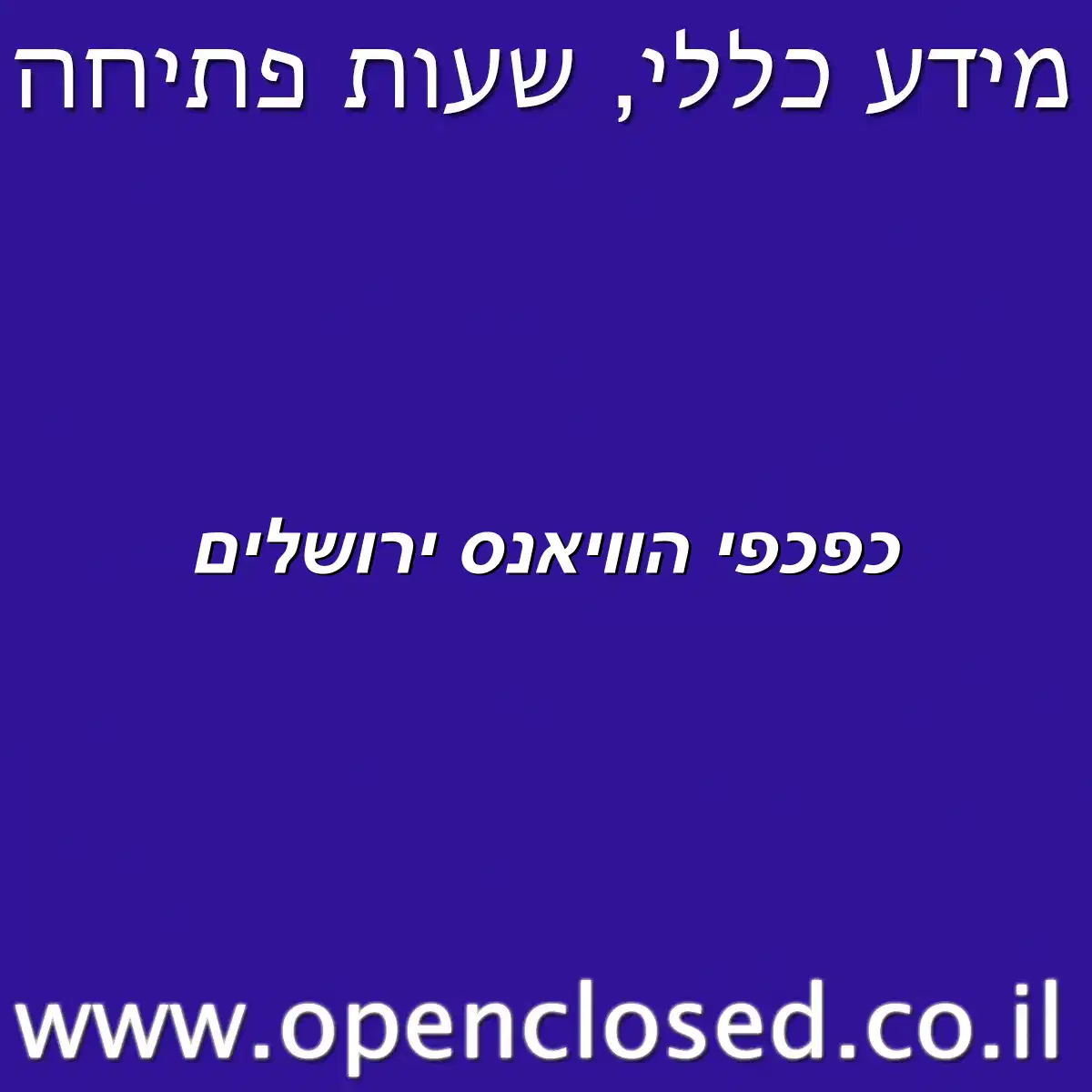 כפכפי הוויאנס ירושלים