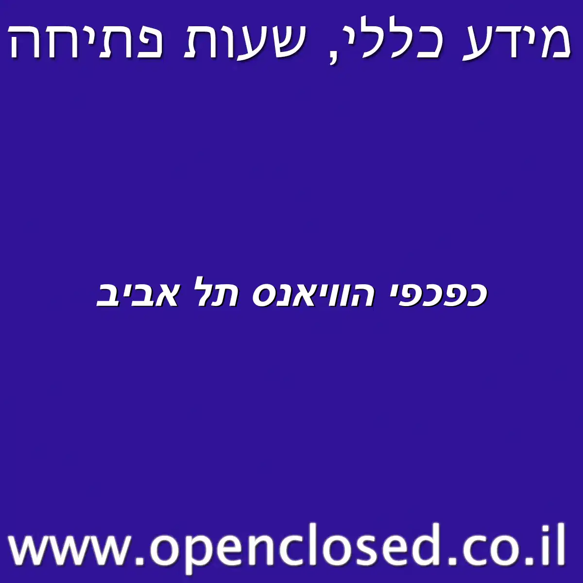 כפכפי הוויאנס תל אביב