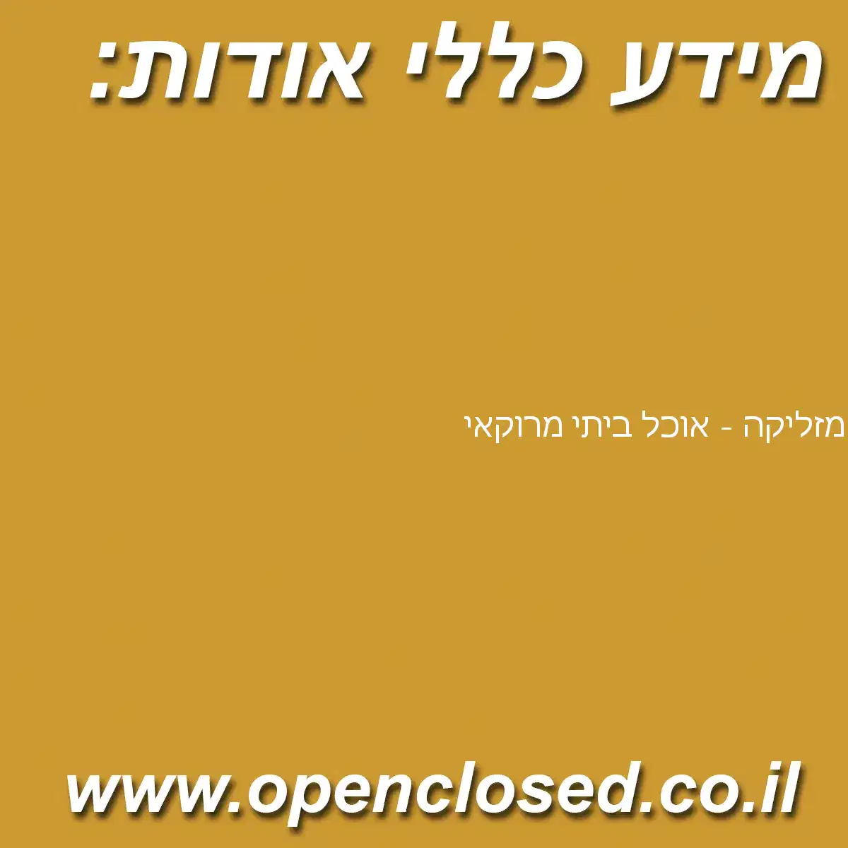 מזליקה – אוכל ביתי מרוקאי