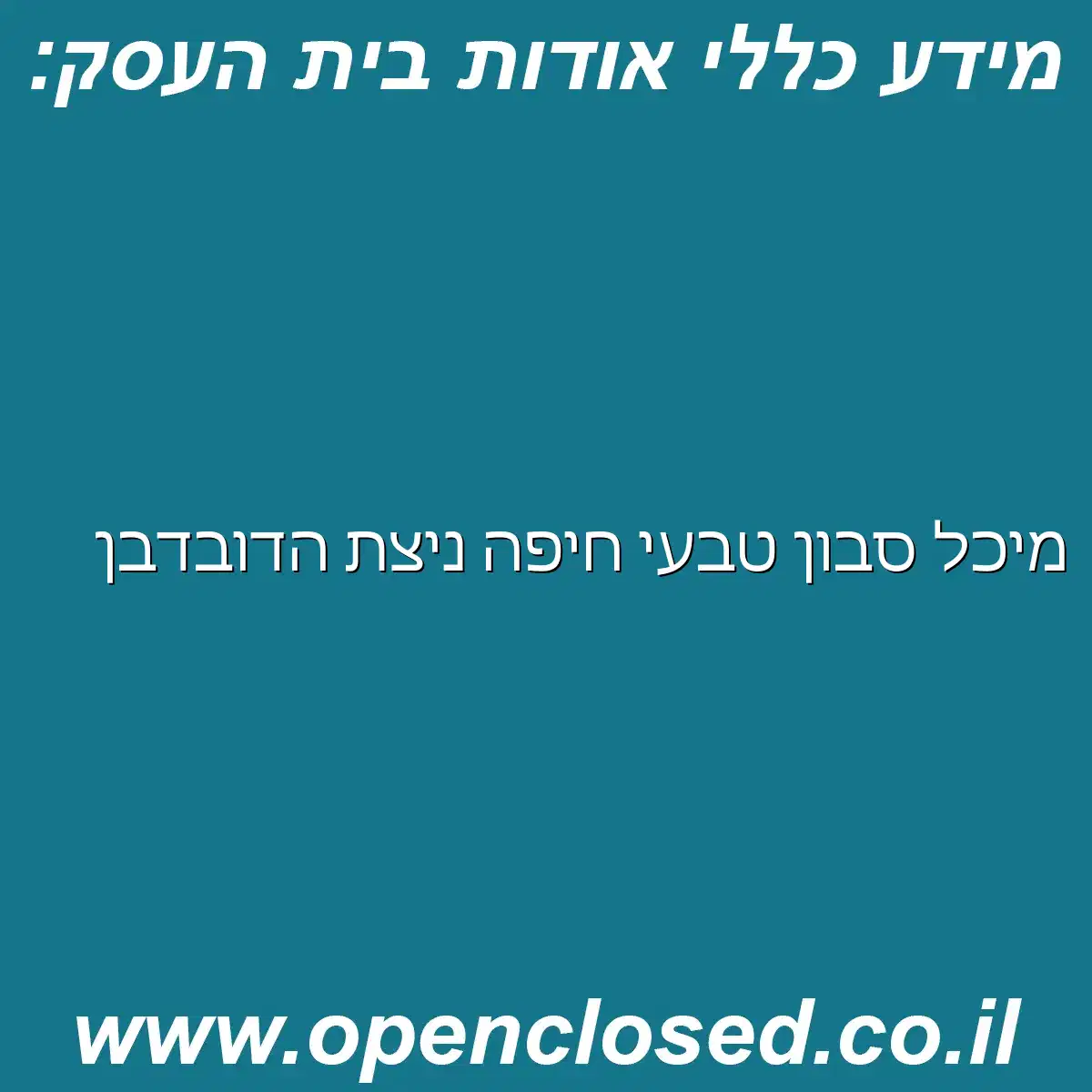 מיכל סבון טבעי חיפה ניצת הדובדבן