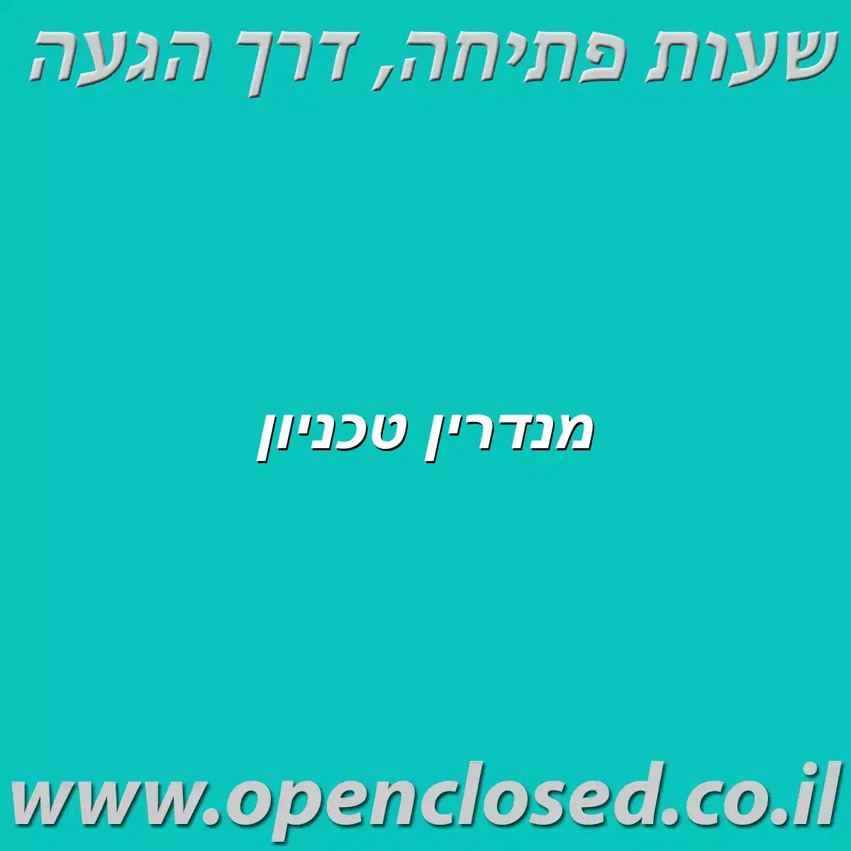 מנדרין טכניון