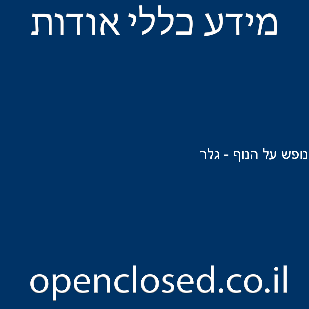 נופש על הנוף – גלר