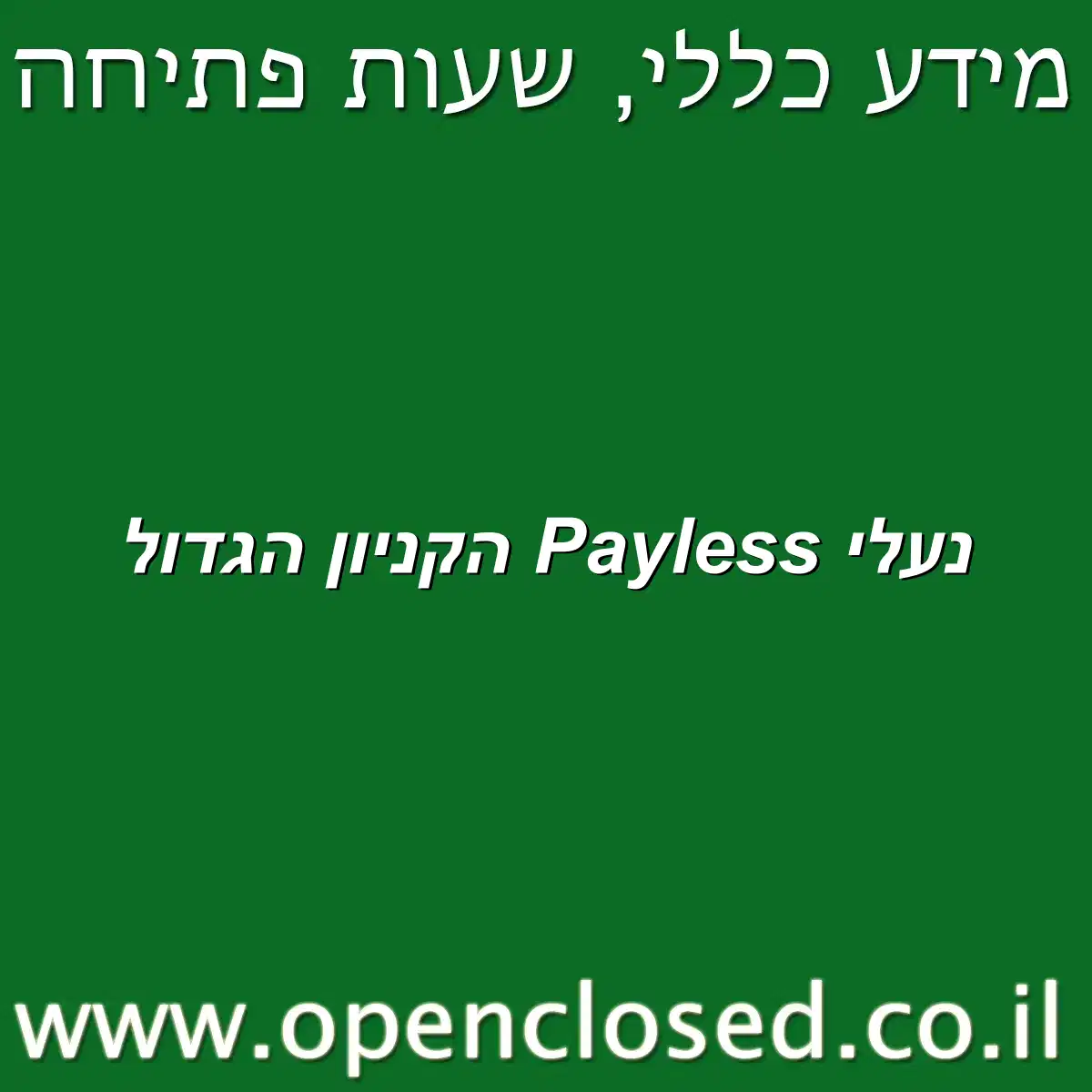 נעלי Payless הקניון הגדול