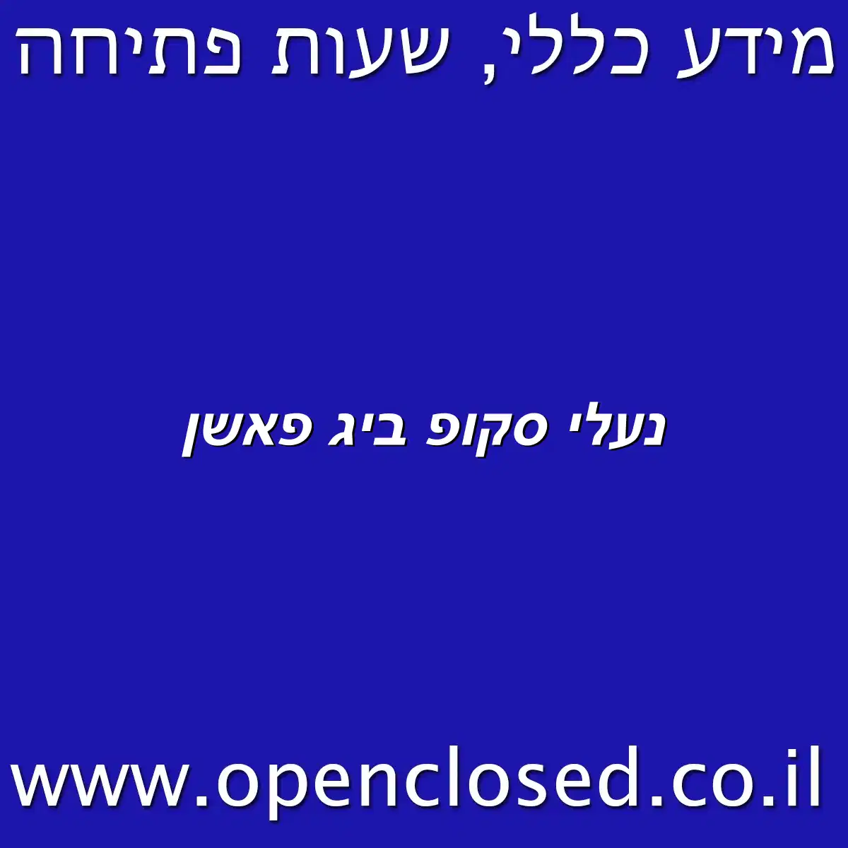נעלי סקופ ביג פאשן