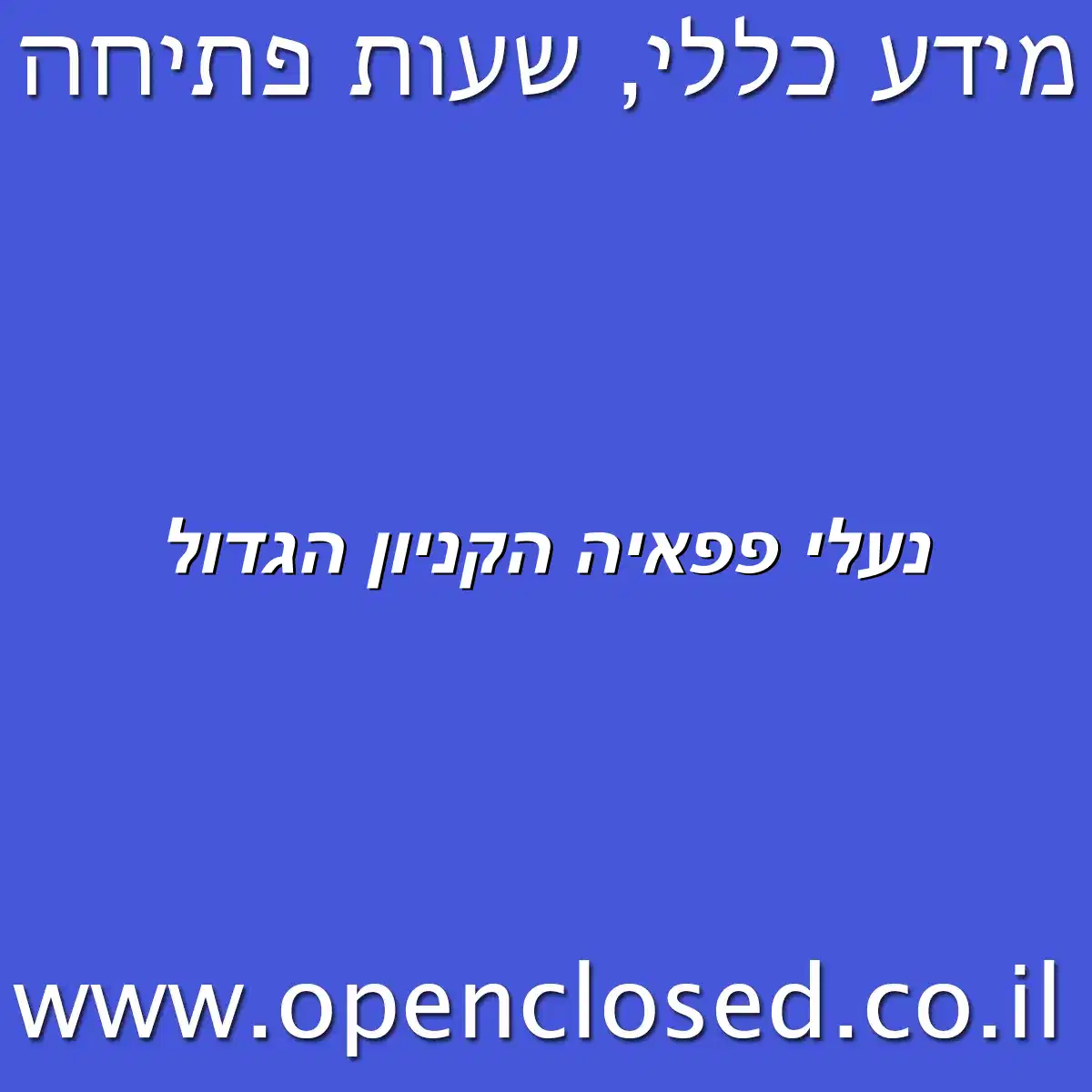 נעלי פפאיה הקניון הגדול