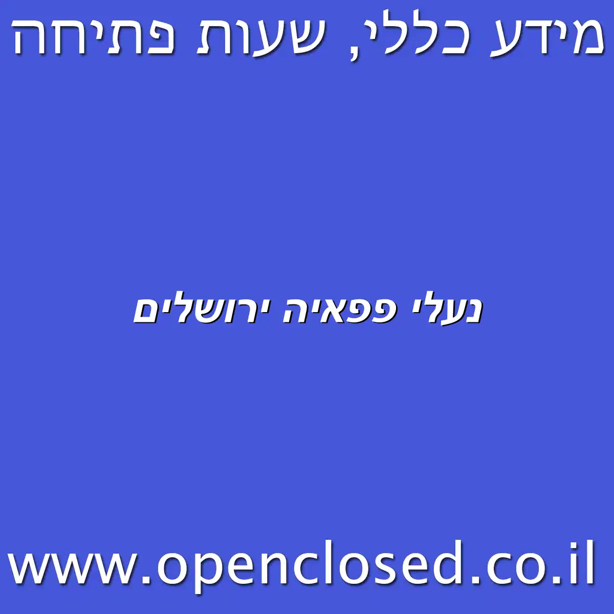 נעלי פפאיה ירושלים