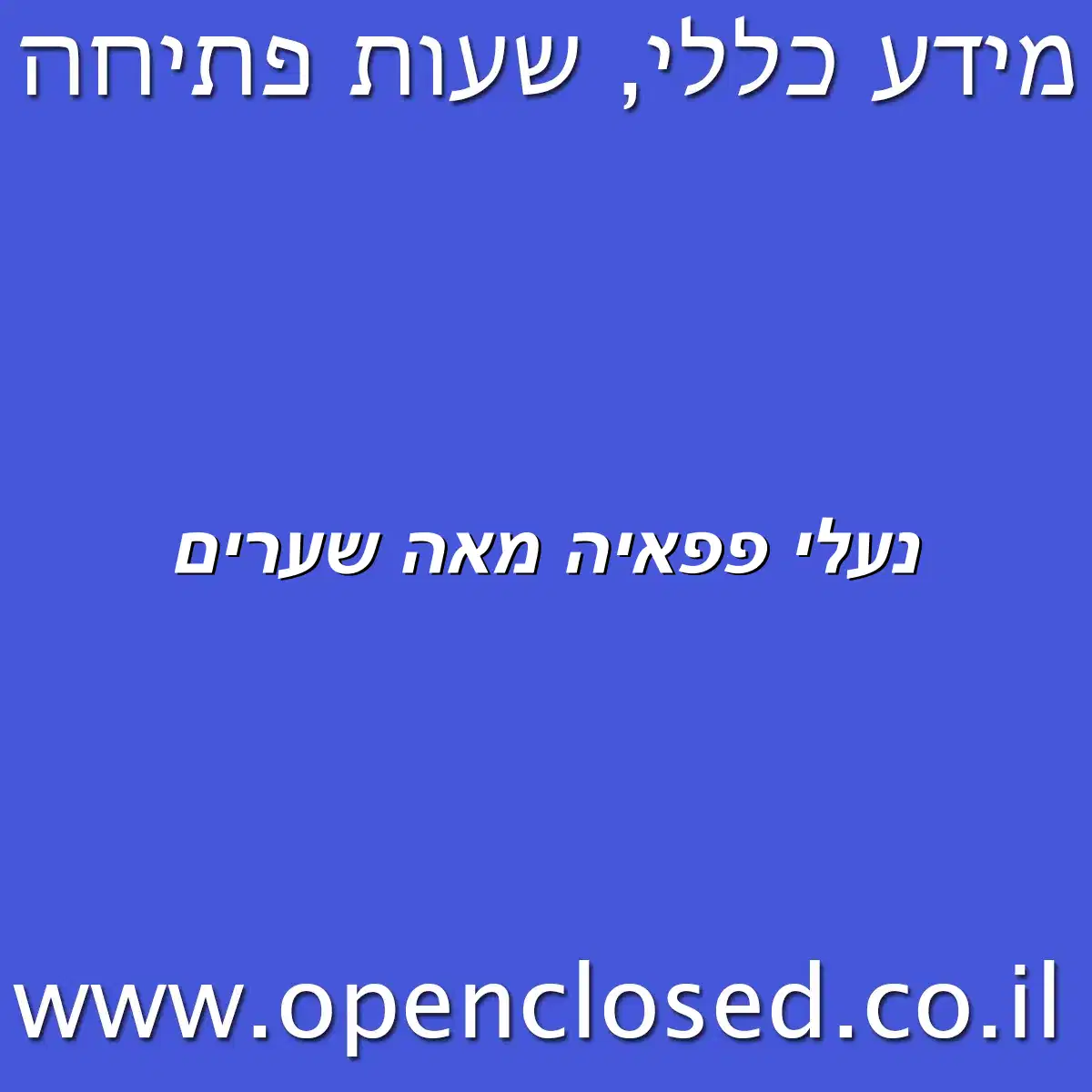 נעלי פפאיה מאה שערים