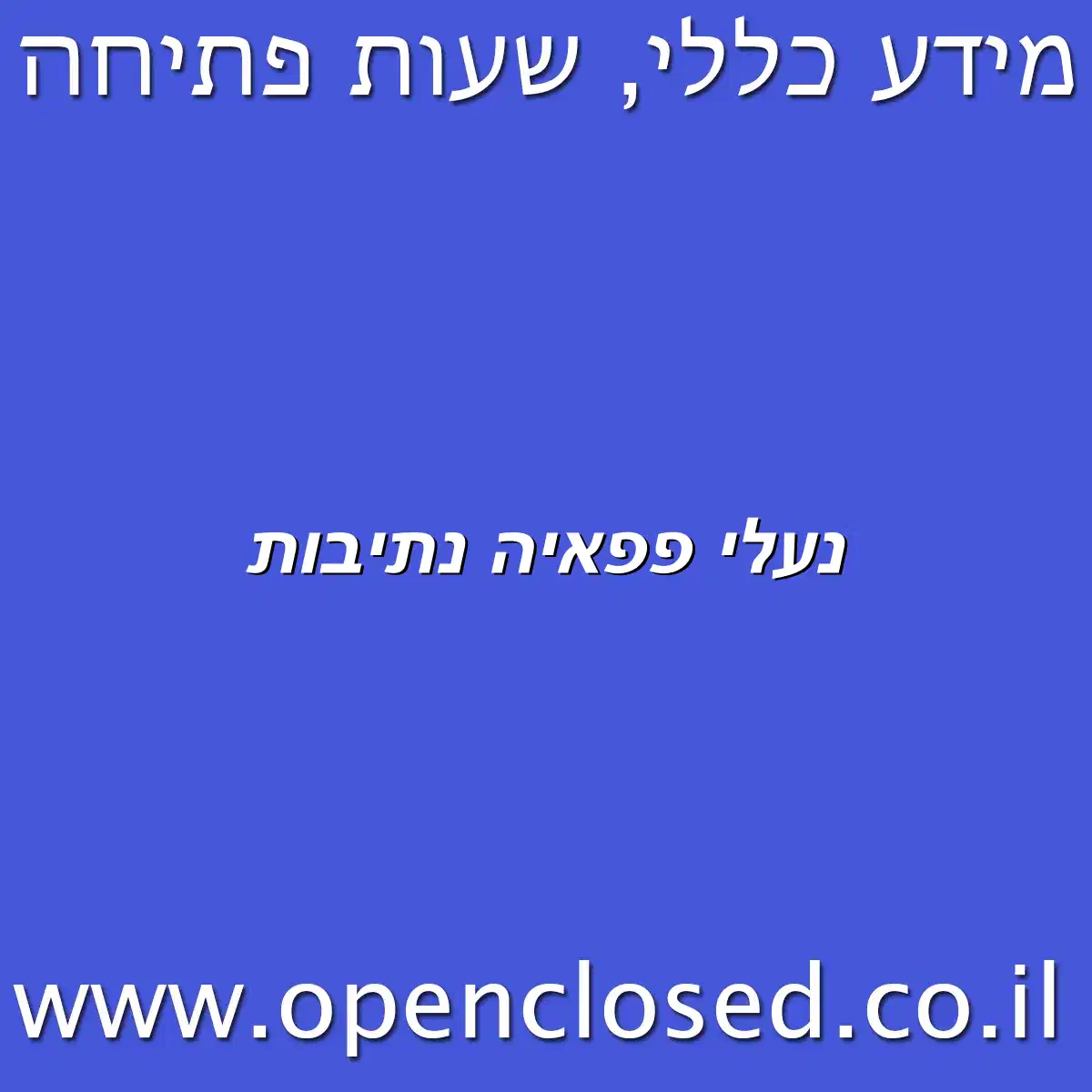 נעלי פפאיה נתיבות