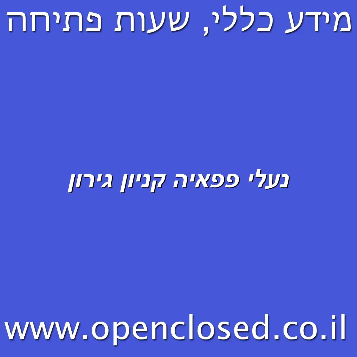 נעלי פפאיה קניון גירון