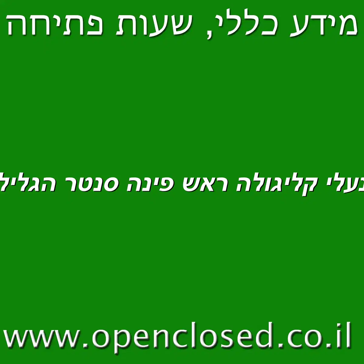 נעלי קליגולה ראש פינה סנטר הגליל