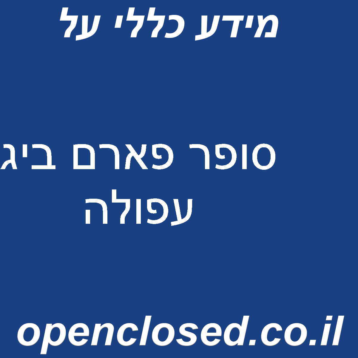 סופר פארם ביג עפולה