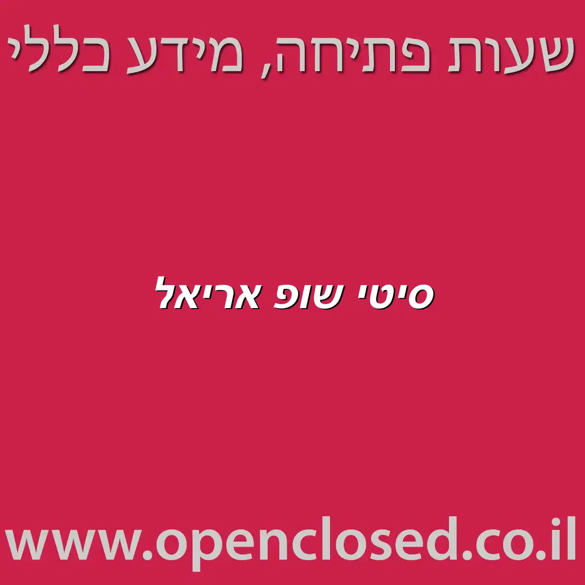 סיטי שופ אריאל