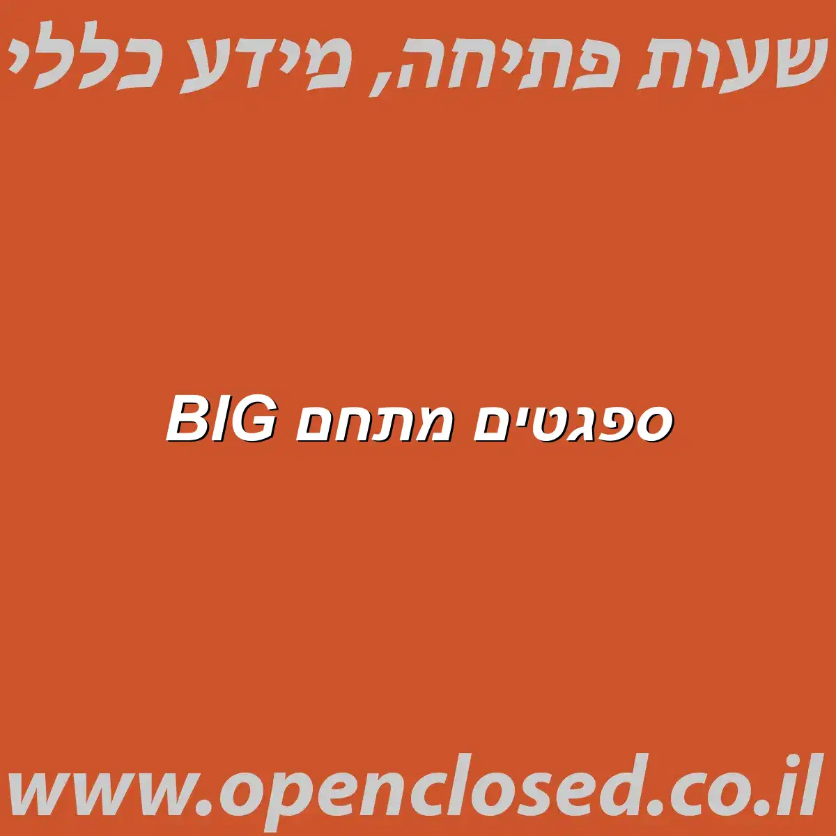 ספגטים מתחם BIG