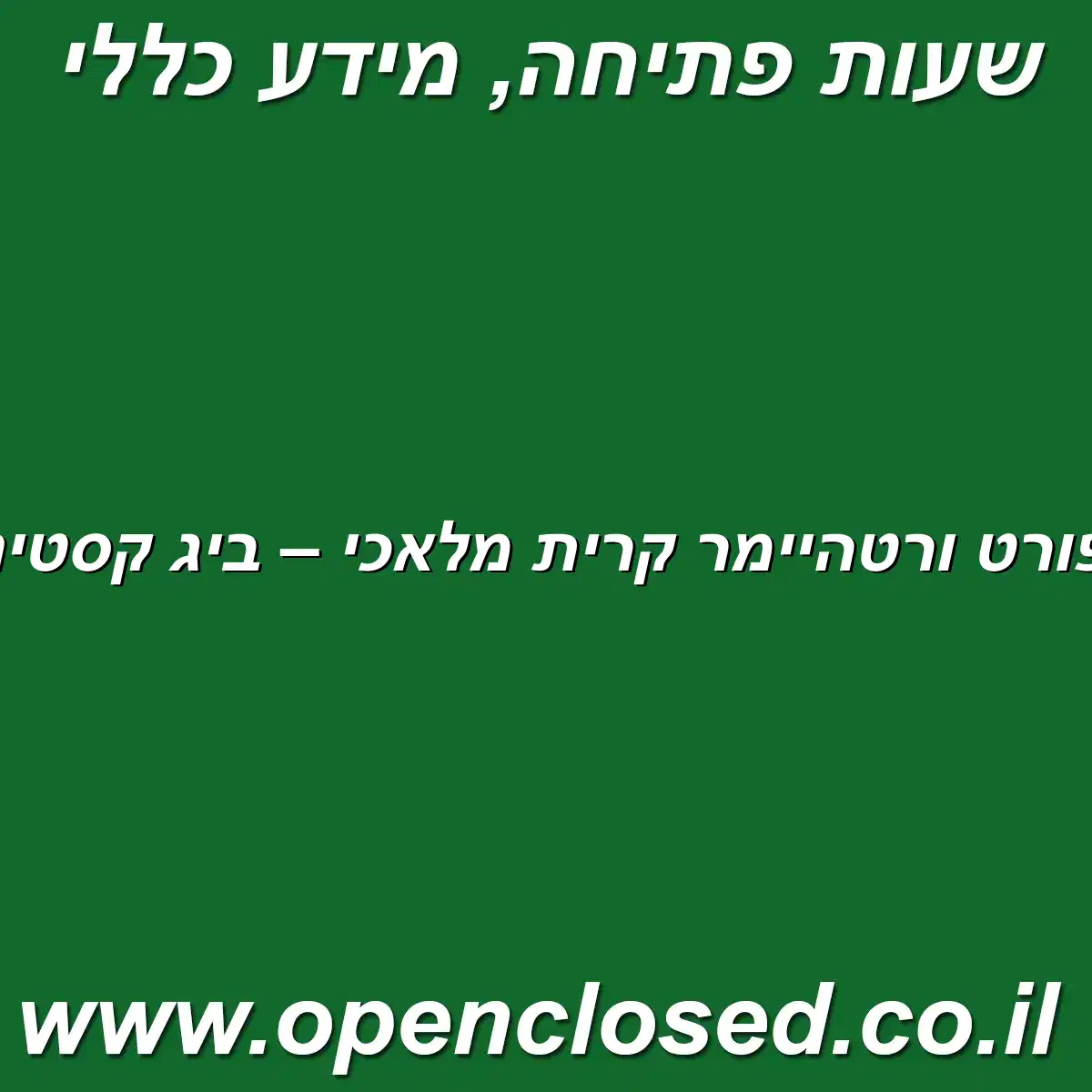 ספורט ורטהיימר קרית מלאכי – ביג קסטינה