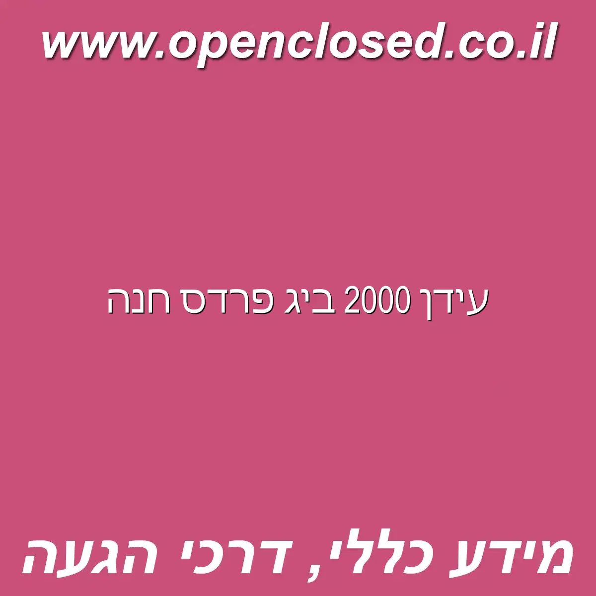 עידן 2000 ביג פרדס חנה