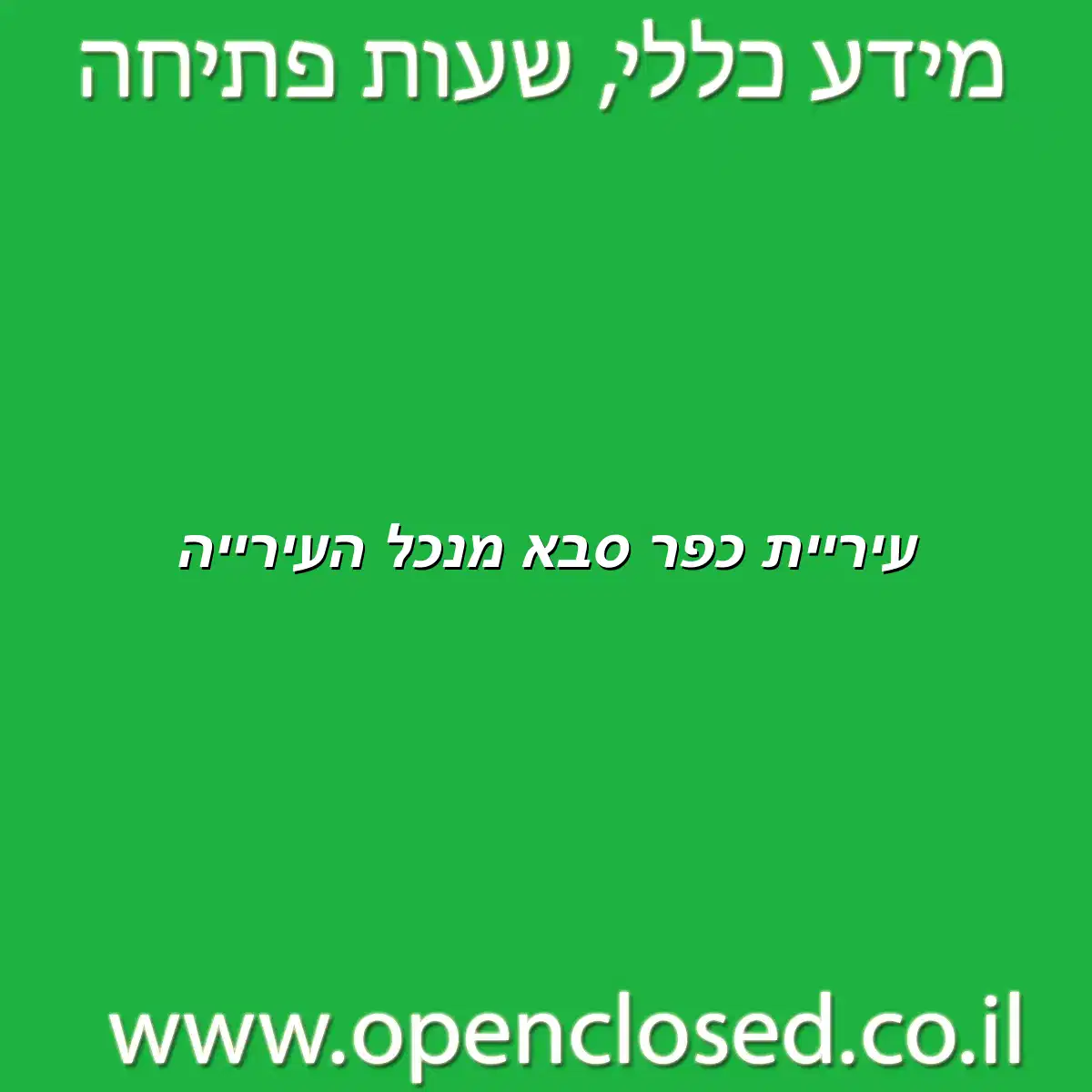 עיריית כפר סבא מנכל העירייה