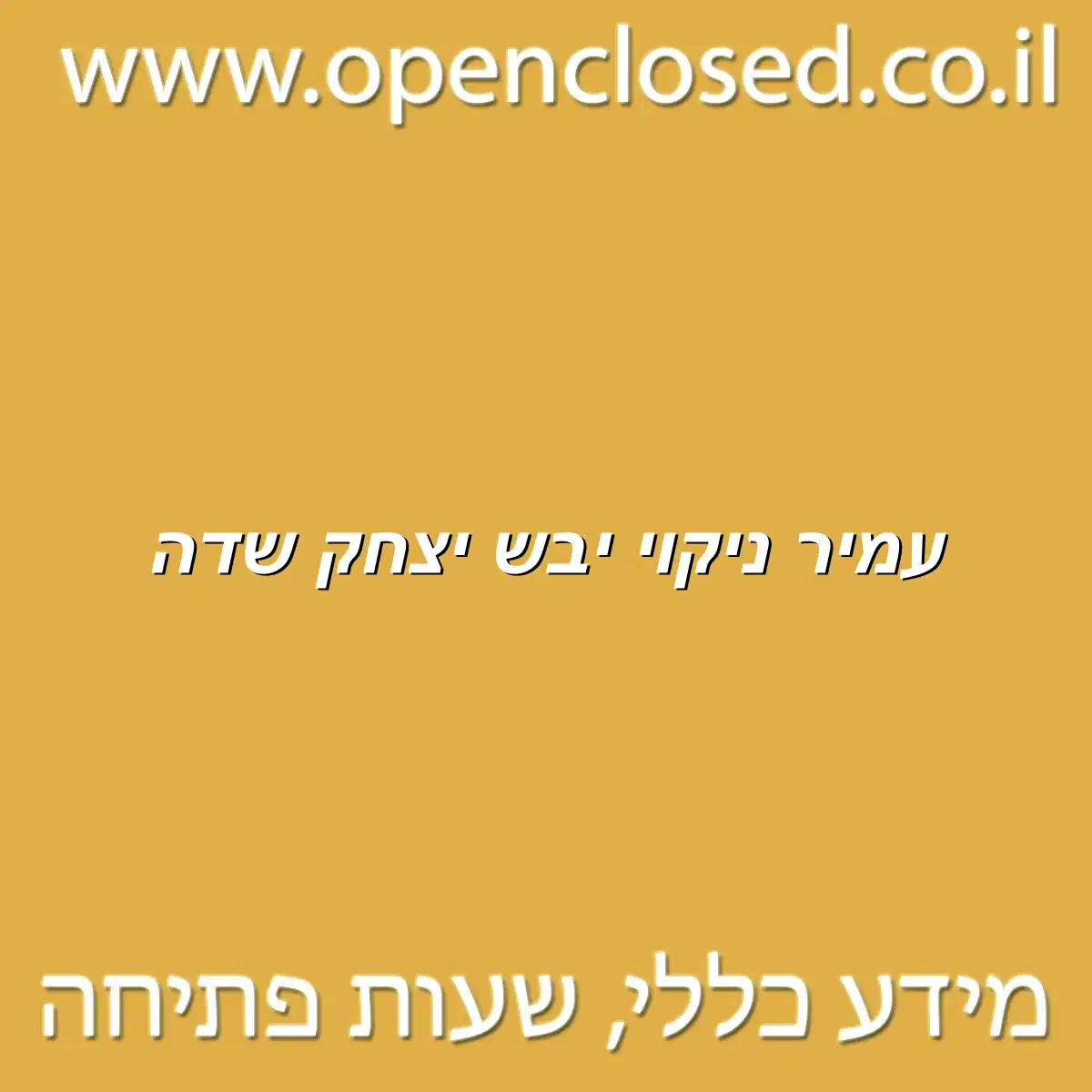 עמיר ניקוי יבש יצחק שדה