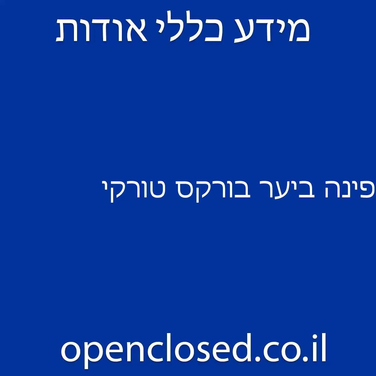 פינה ביער בורקס טורקי