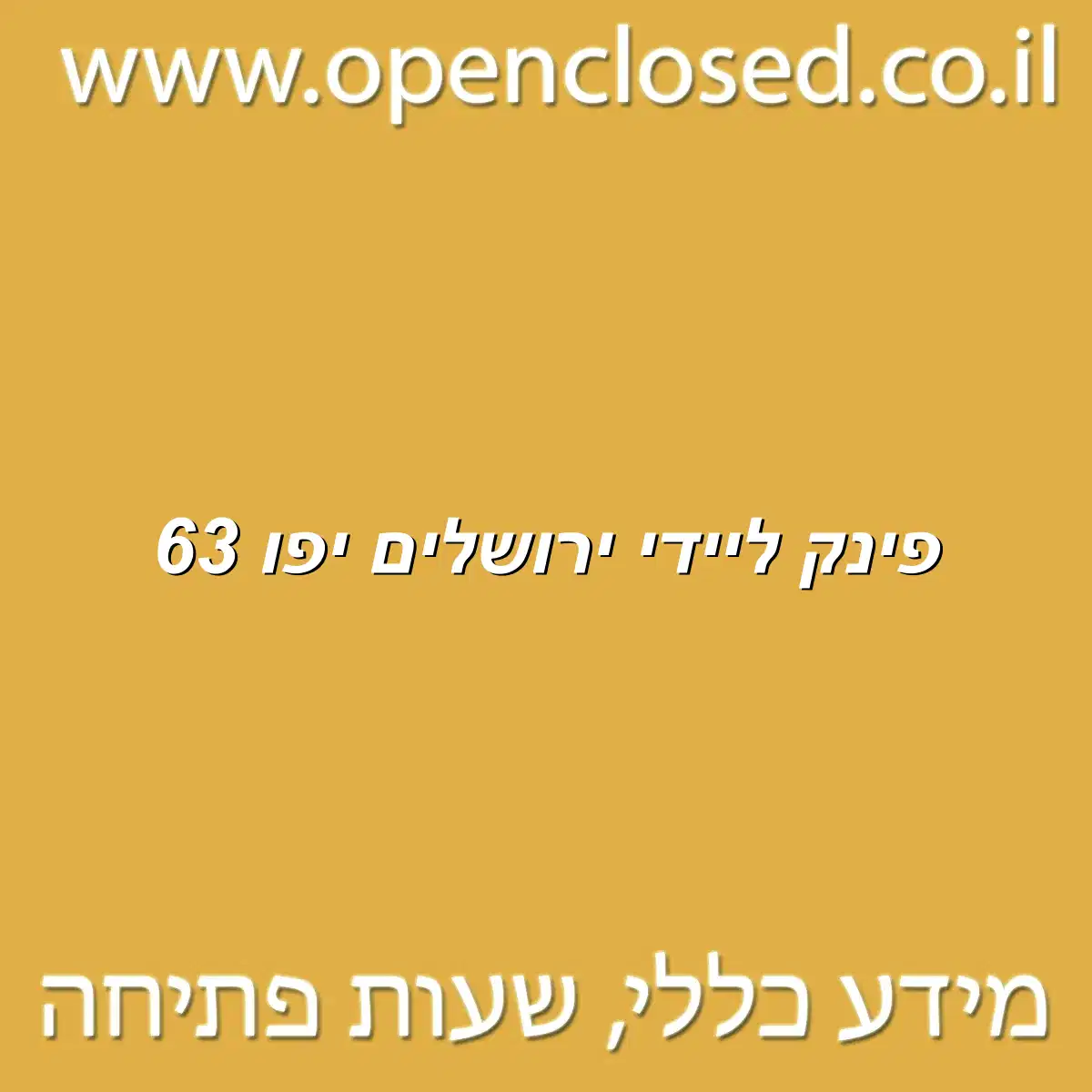 פינק ליידי ירושלים יפו 63