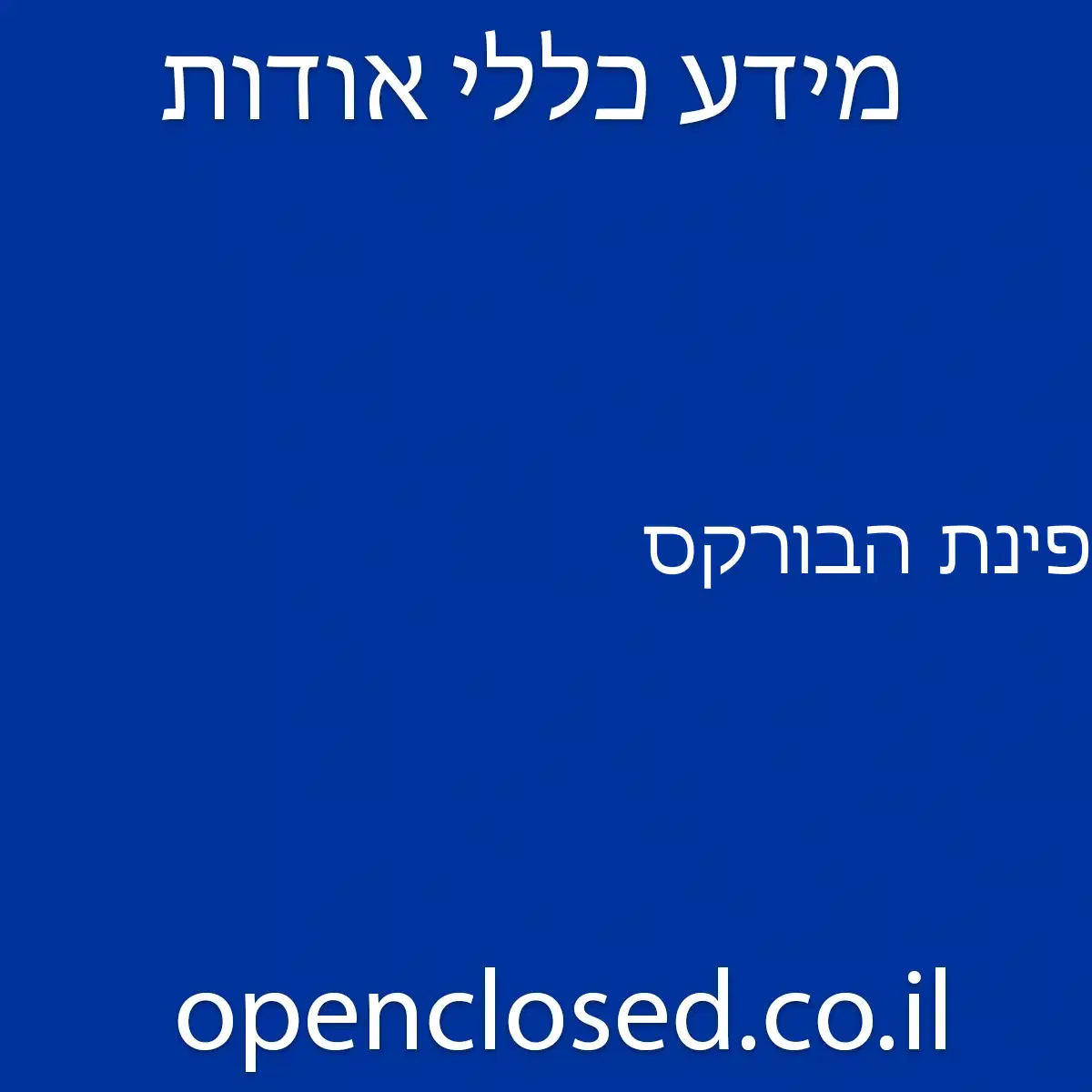 פינת הבורקס