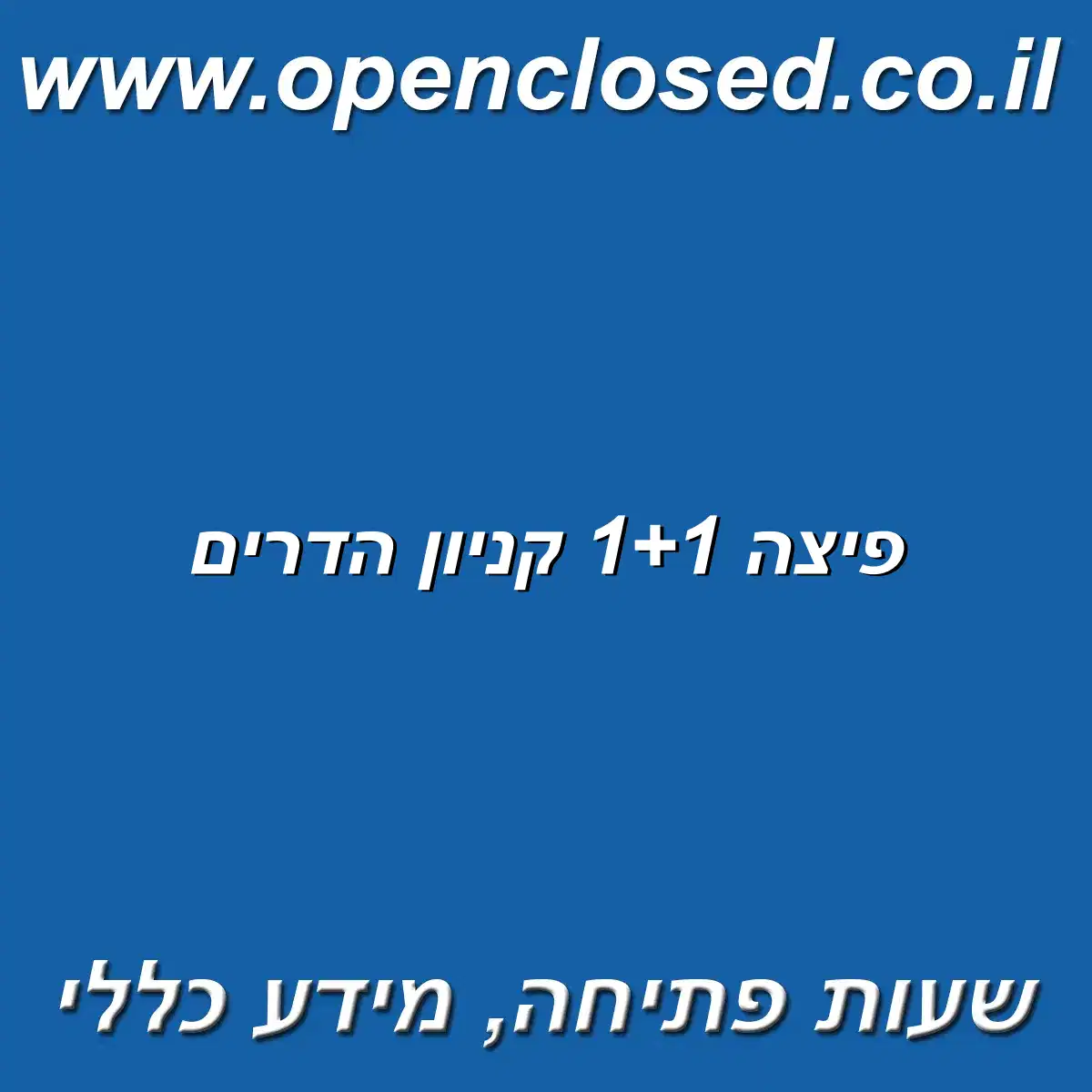 פיצה 1+1 קניון הדרים