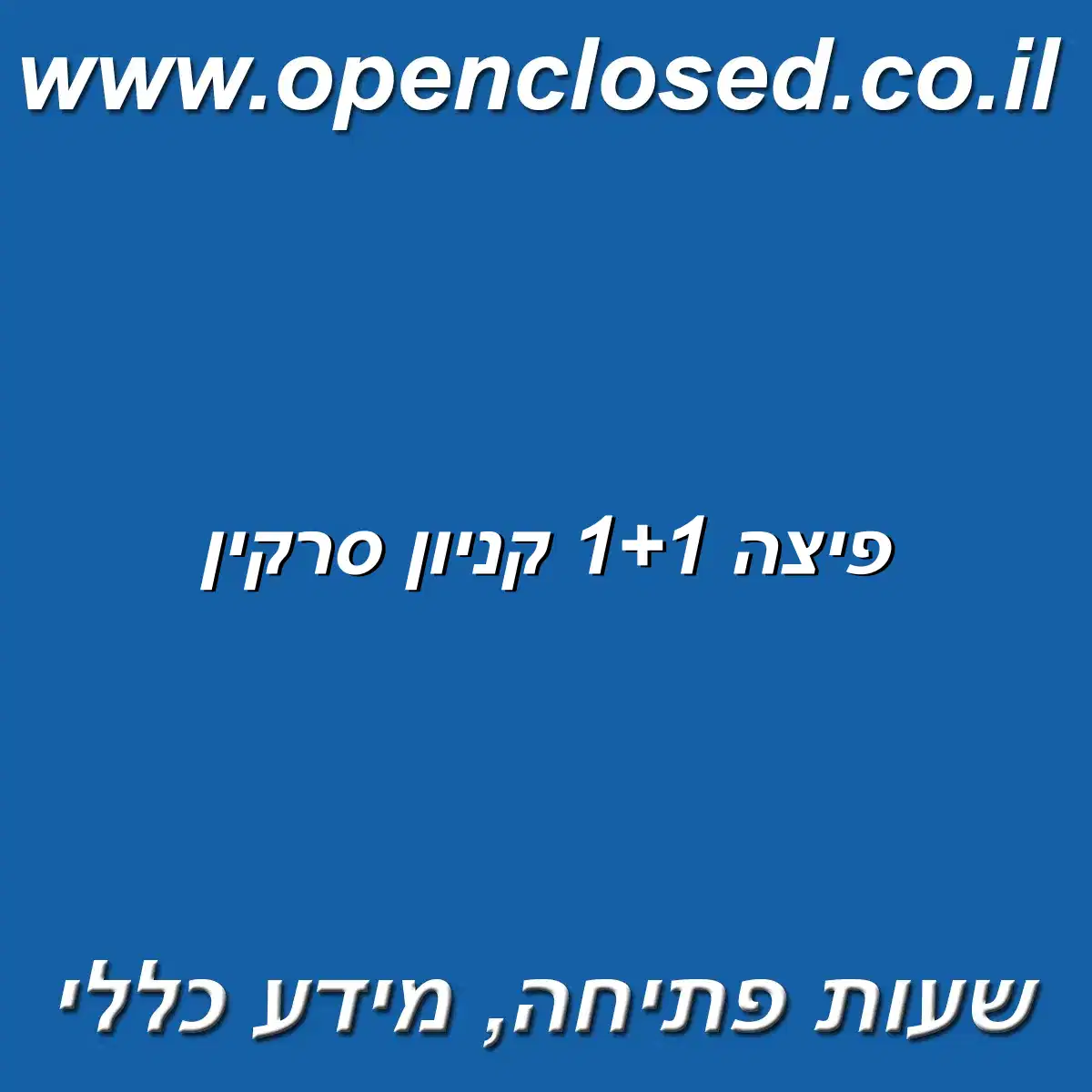 פיצה 1+1 קניון סרקין