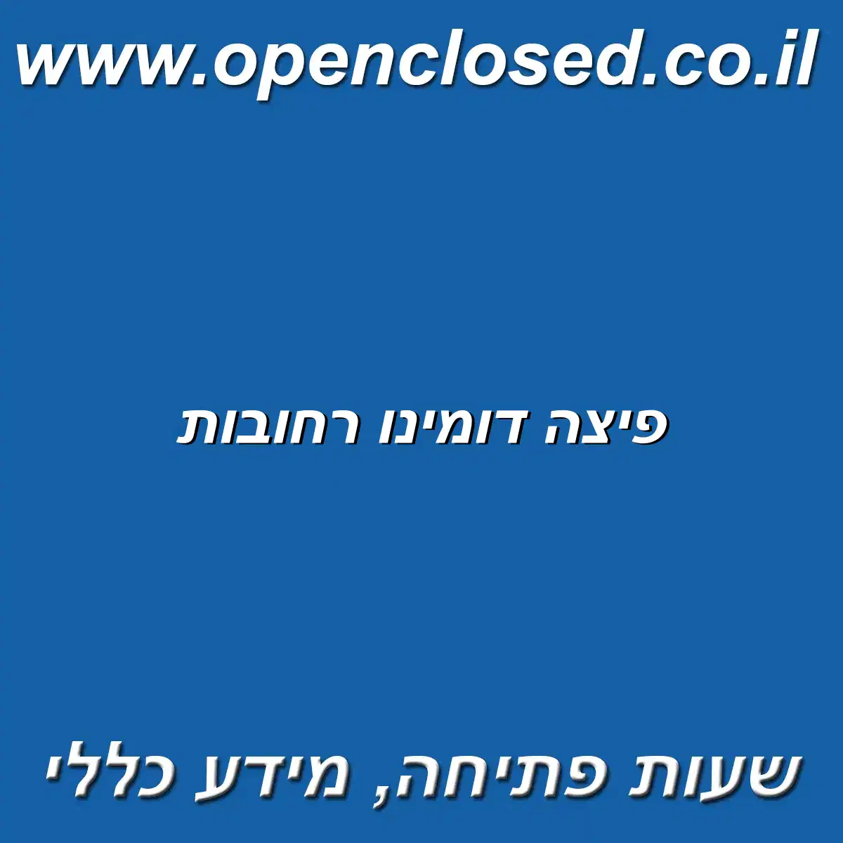 פיצה דומינו רחובות