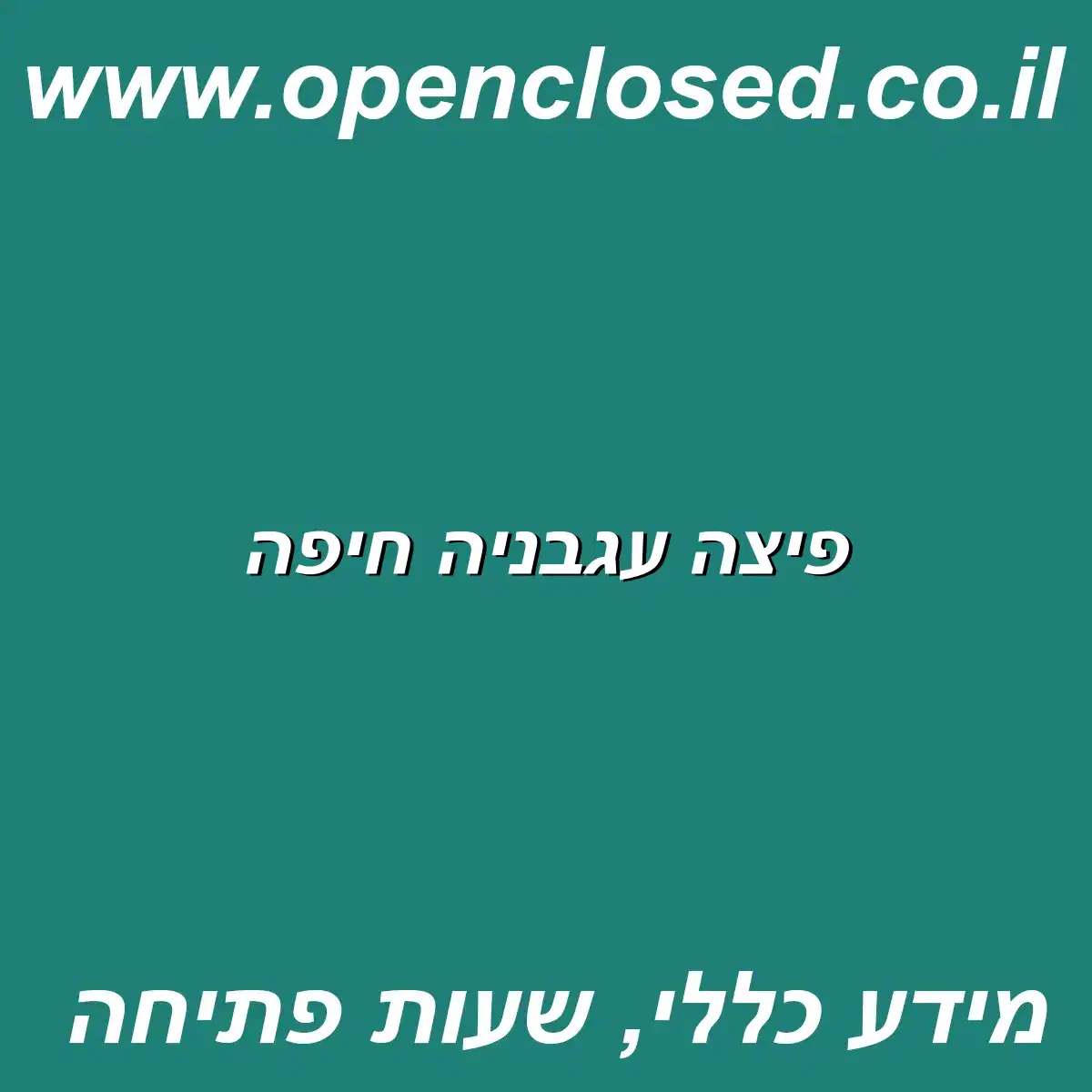פיצה עגבניה חיפה