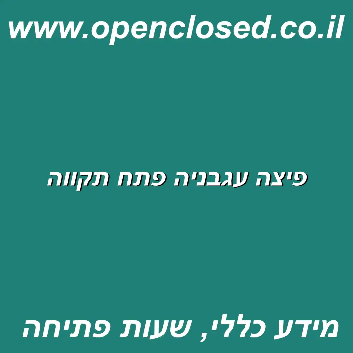 פיצה עגבניה פתח תקווה