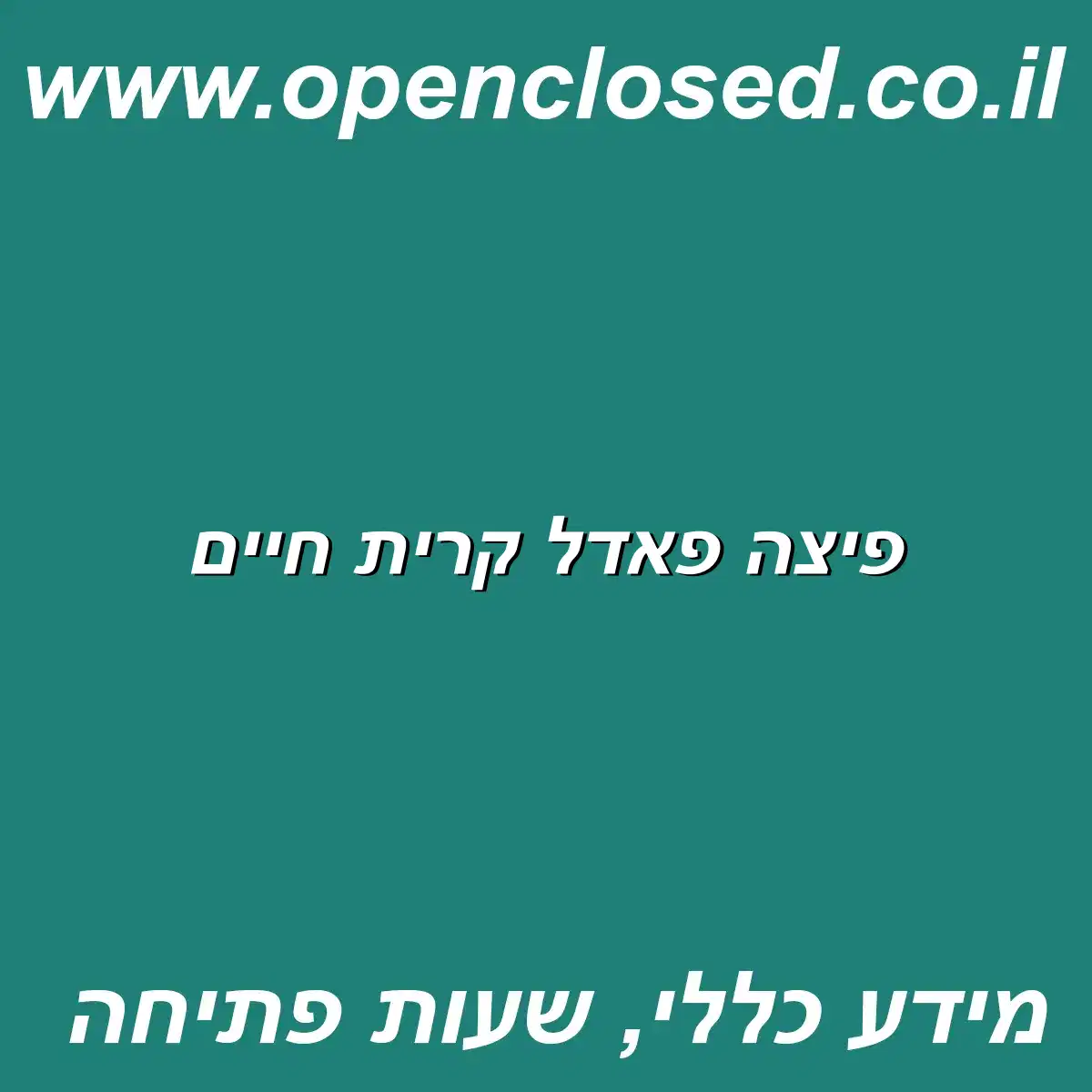 פיצה פאדל קרית חיים
