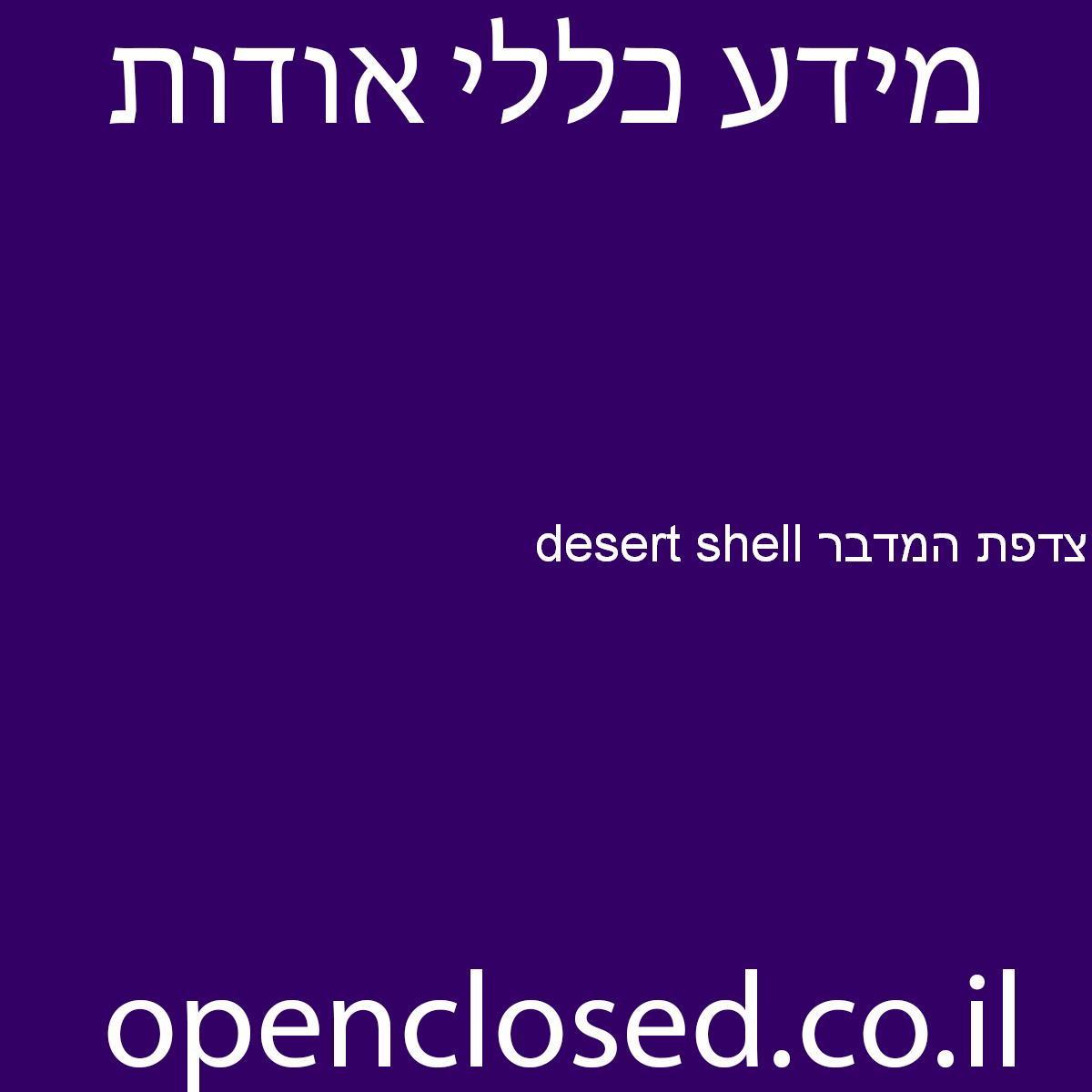 צדפת המדבר desert shell