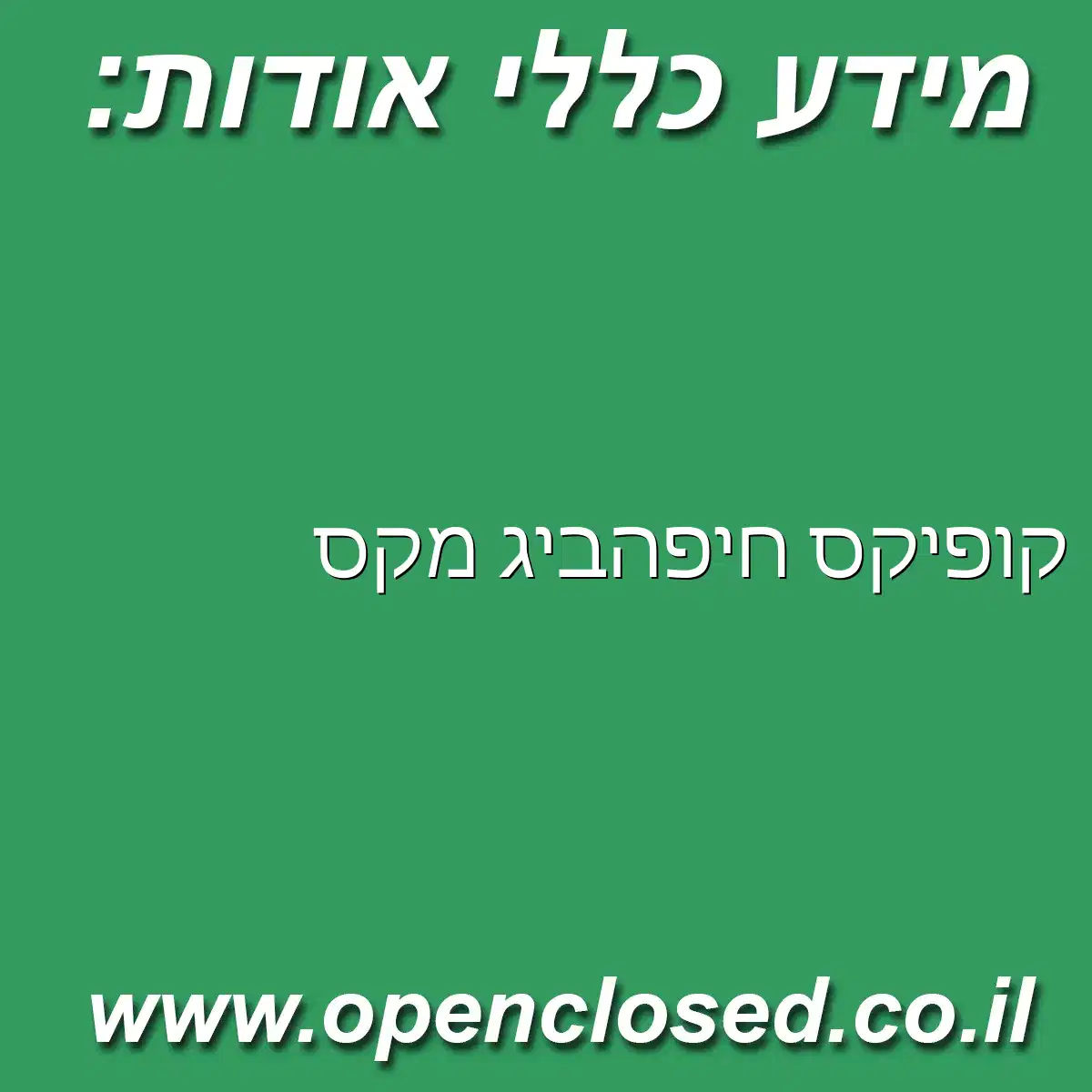 קופיקס חיפה ביג מקס