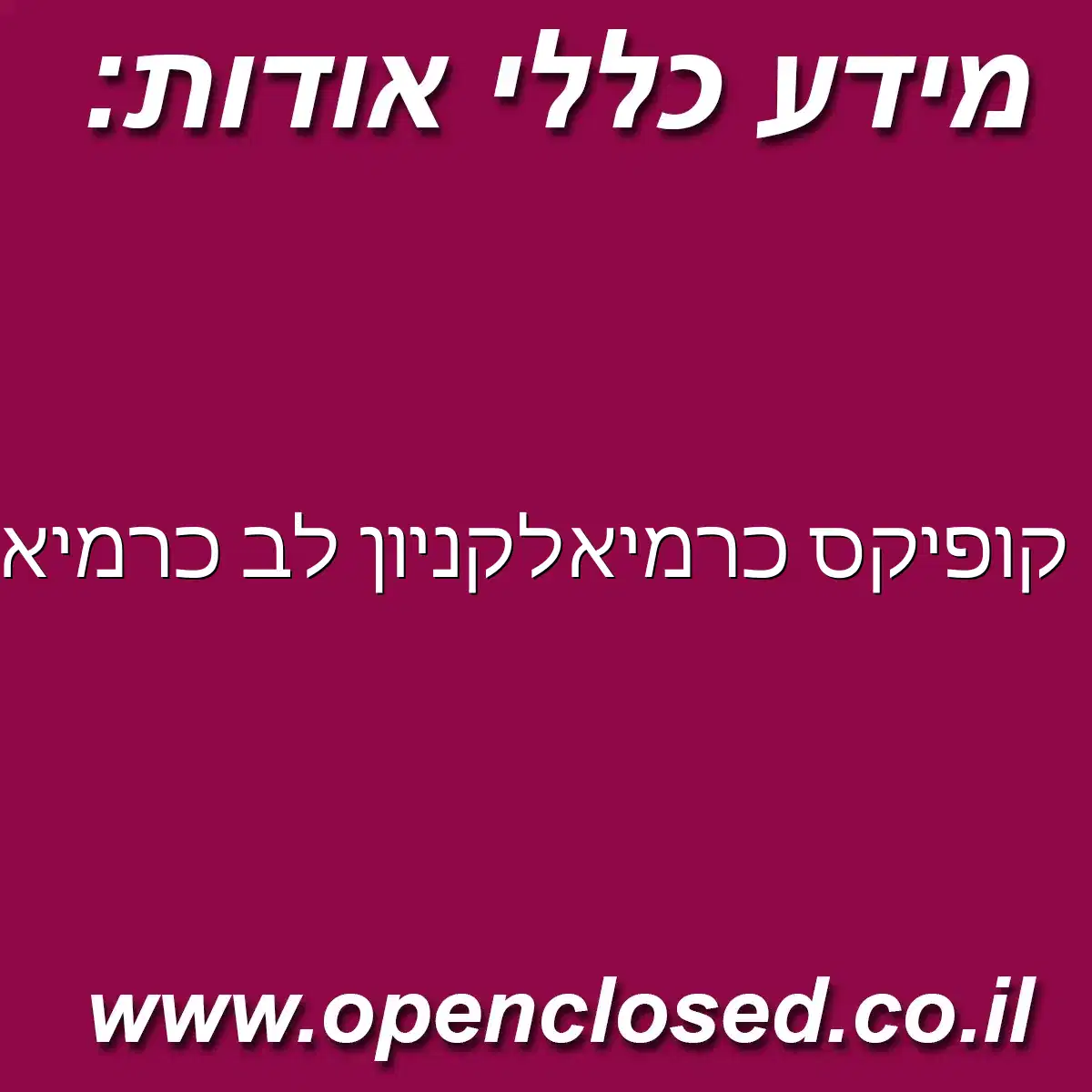 קופיקס כרמיאל קניון לב כרמיאל