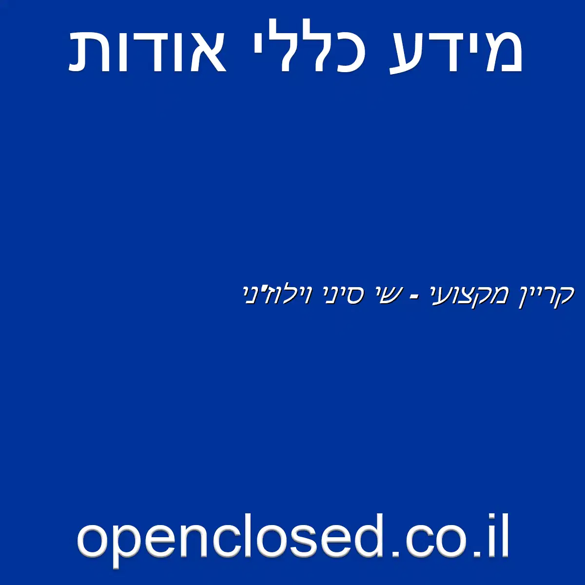 קריין מקצועי – שי סיני וילוז’ני