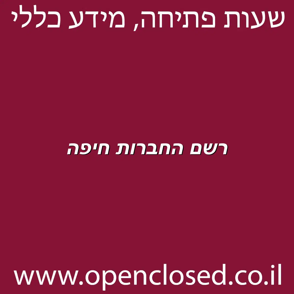 רשם החברות חיפה