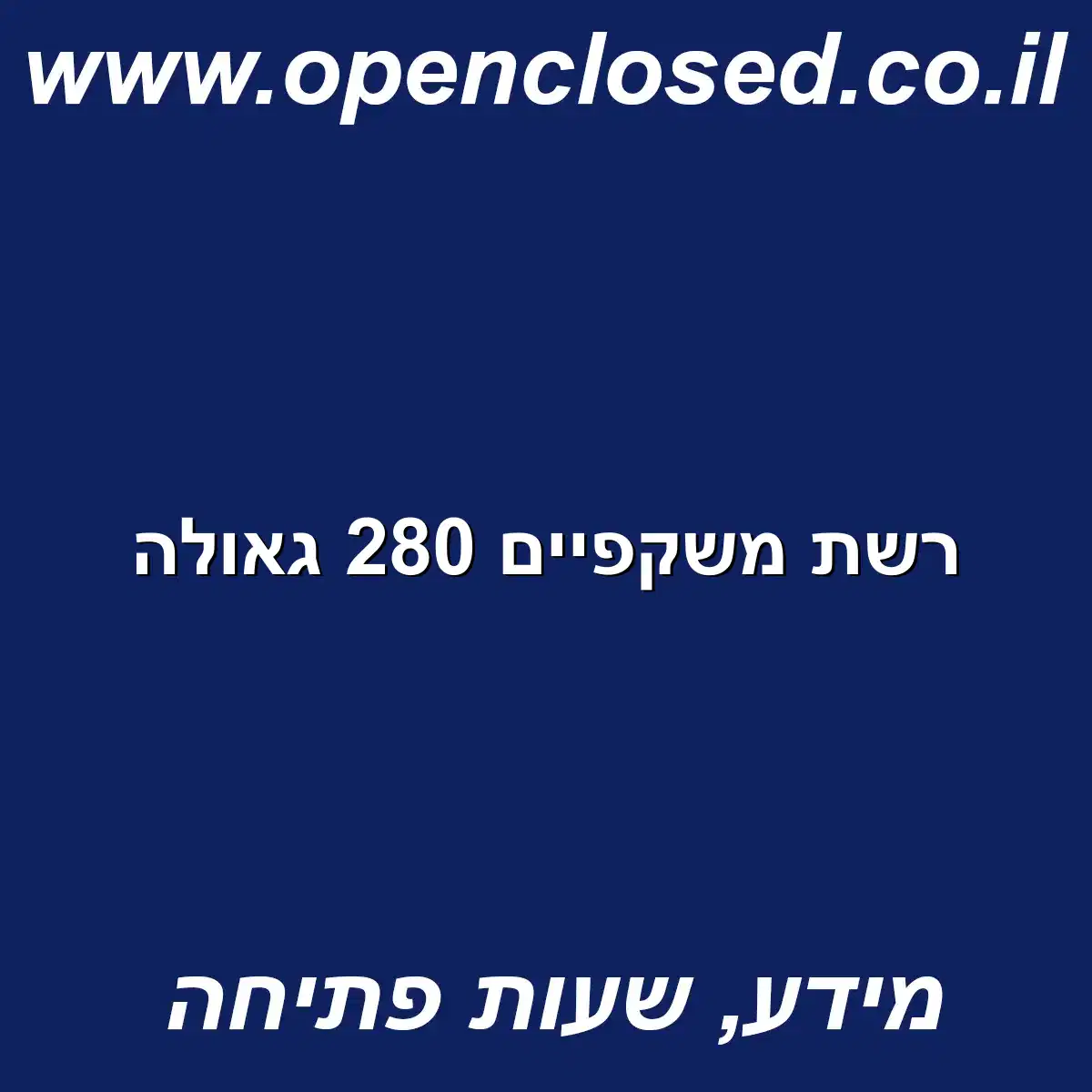 רשת משקפיים 280 גאולה